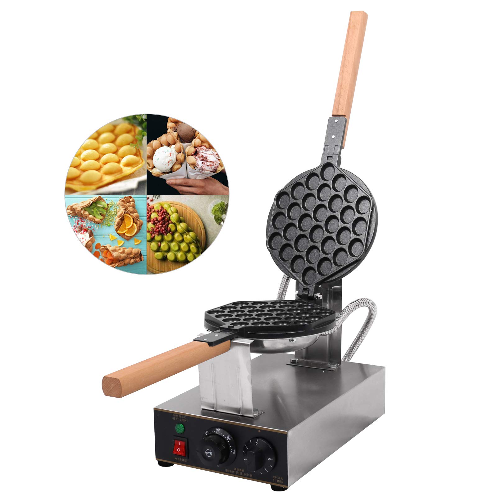 Professional 1300W Non-Stick Rotating Egg Waffle Maker - Hong Kong Style Bubble Waffle Machine for Home Kitchen, Perfect for Breakfast, Desserts & Street Food Snacks
