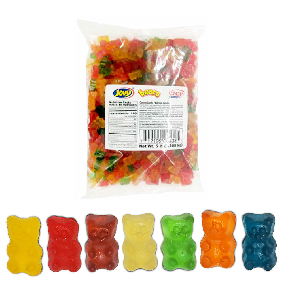 Jovy Gummy Bears - 12 Delicious Flavors | 5lb Bulk Bag | Perfect for Parties, Snacking & Candy Buffets