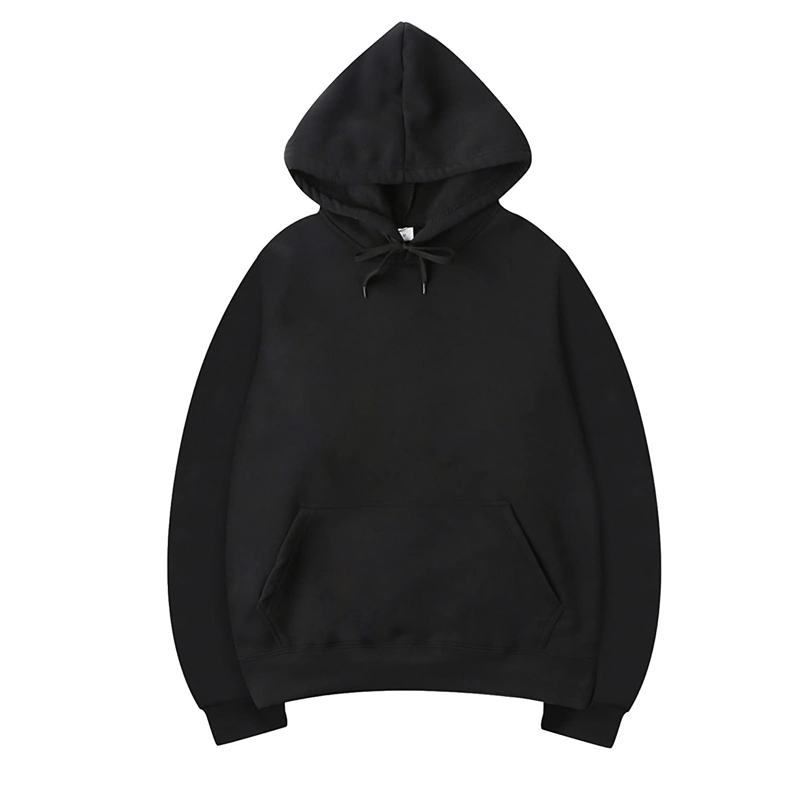 UOFOCO Men's Fleece Hoodie - Loose Fit Solid Color Long Sleeve Pullover with Big Pockets | Warm Winter Casual Wear, Streetwear, Outdoor Activities