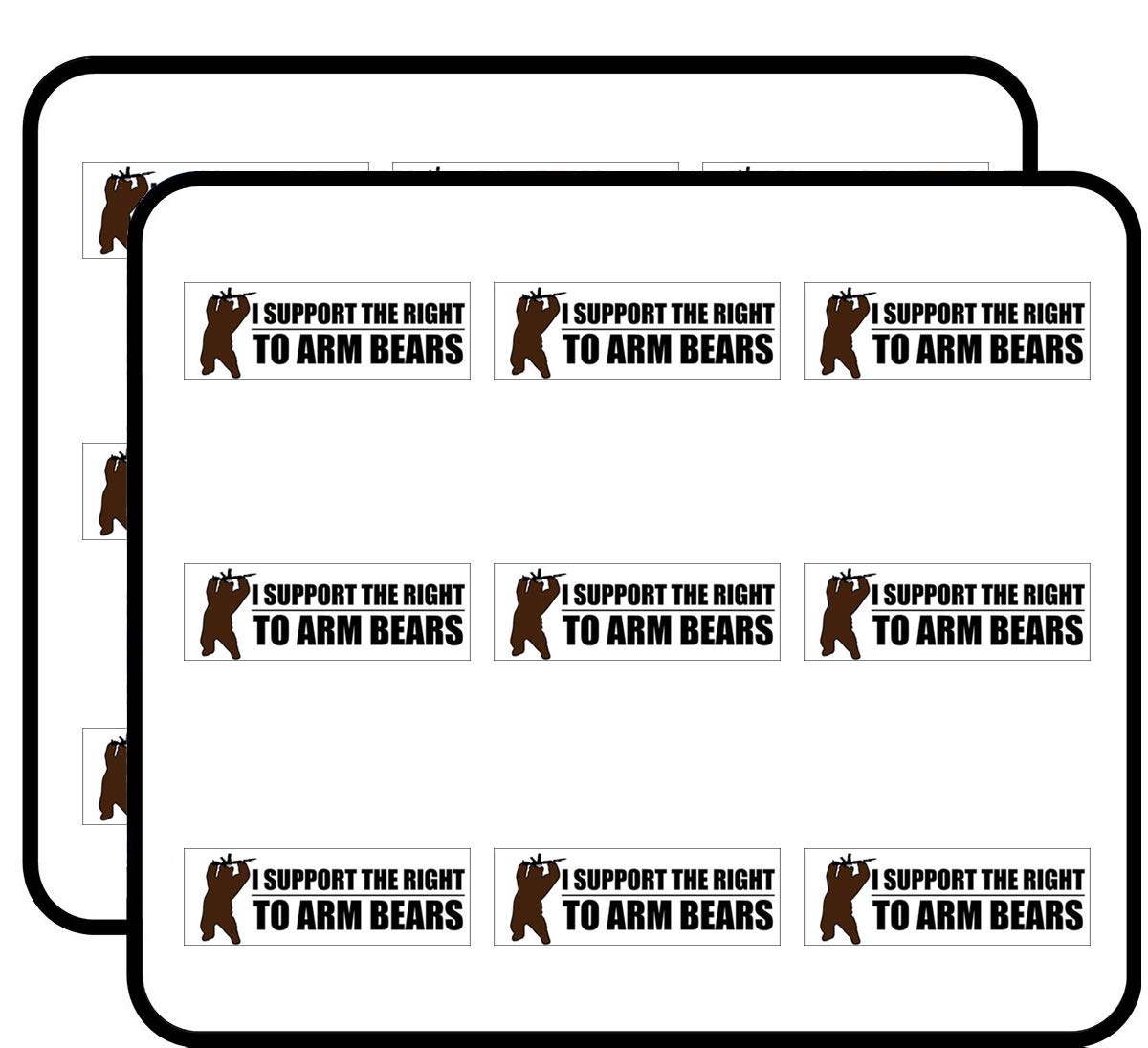 Funny Gun Humor Sticker - I Support The Right to ARM Bears - 18 Pack 2 Inch Decals for Scrapbooking, Bullet Journals, DIY Crafts, Laptops & Water Bottles | Perfect for Gun Enthusiasts & Political Satire Fans