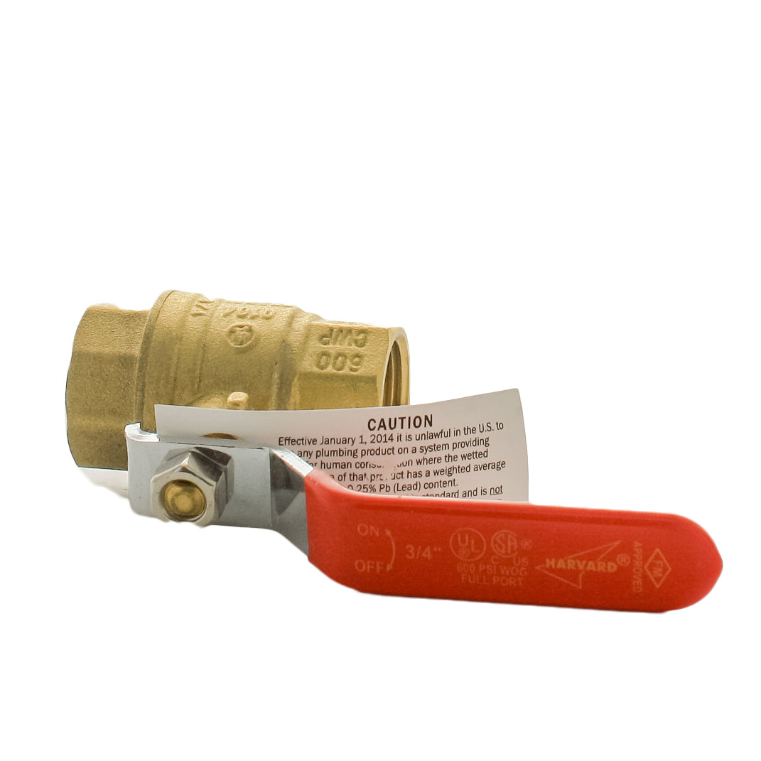 HFBV6 75T 3/4 Inch Brass Ball Valve with Threaded Ends - Perfect for Plumbing, Water Supply, and Industrial Applications