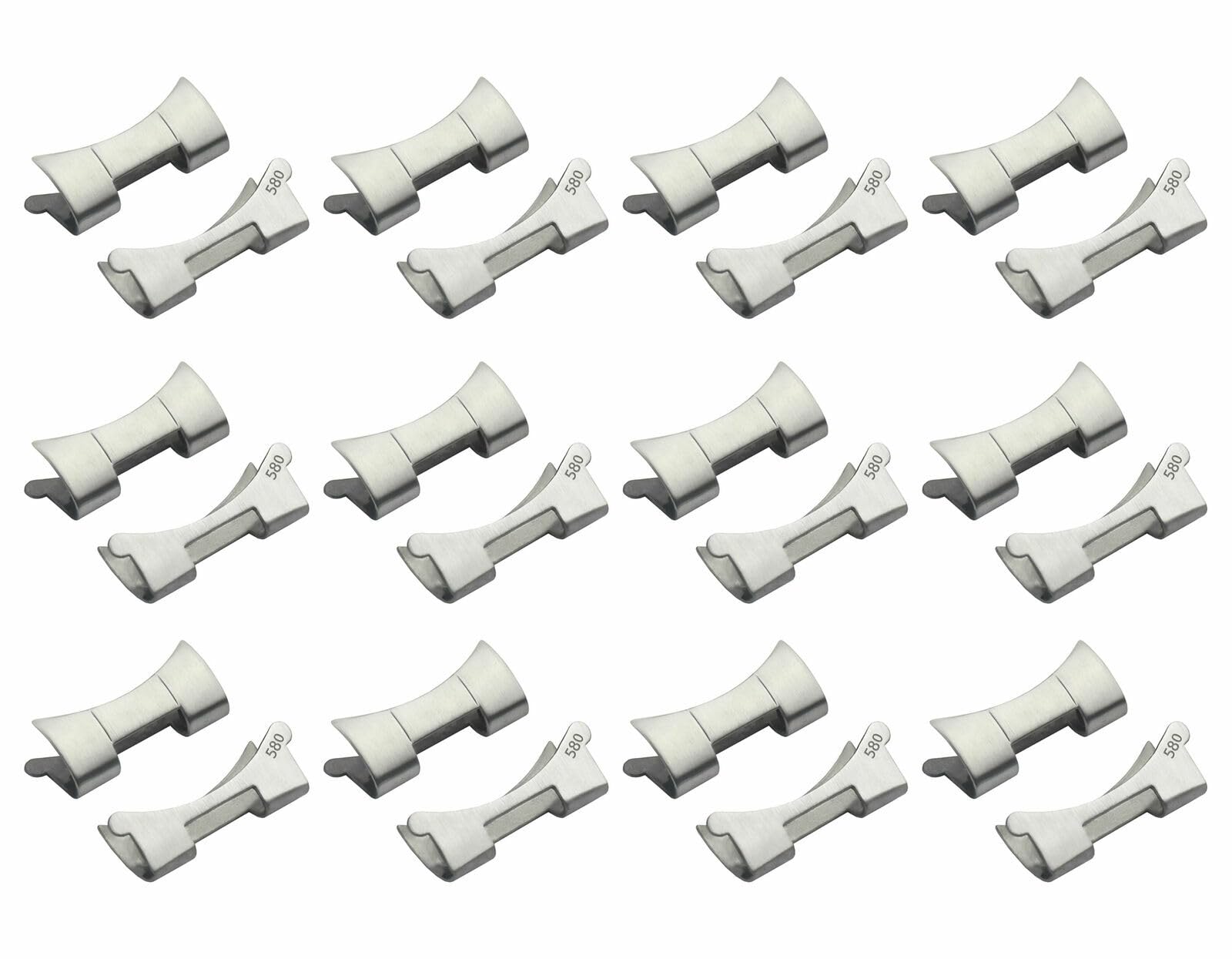 Ewatchparts 12-Piece End Link Set Compatible with Vintage Rolex GMT 1675 & 16753 Oyster Watch Bands - Perfect for Watch Repair, Restoration, and Customization Projects