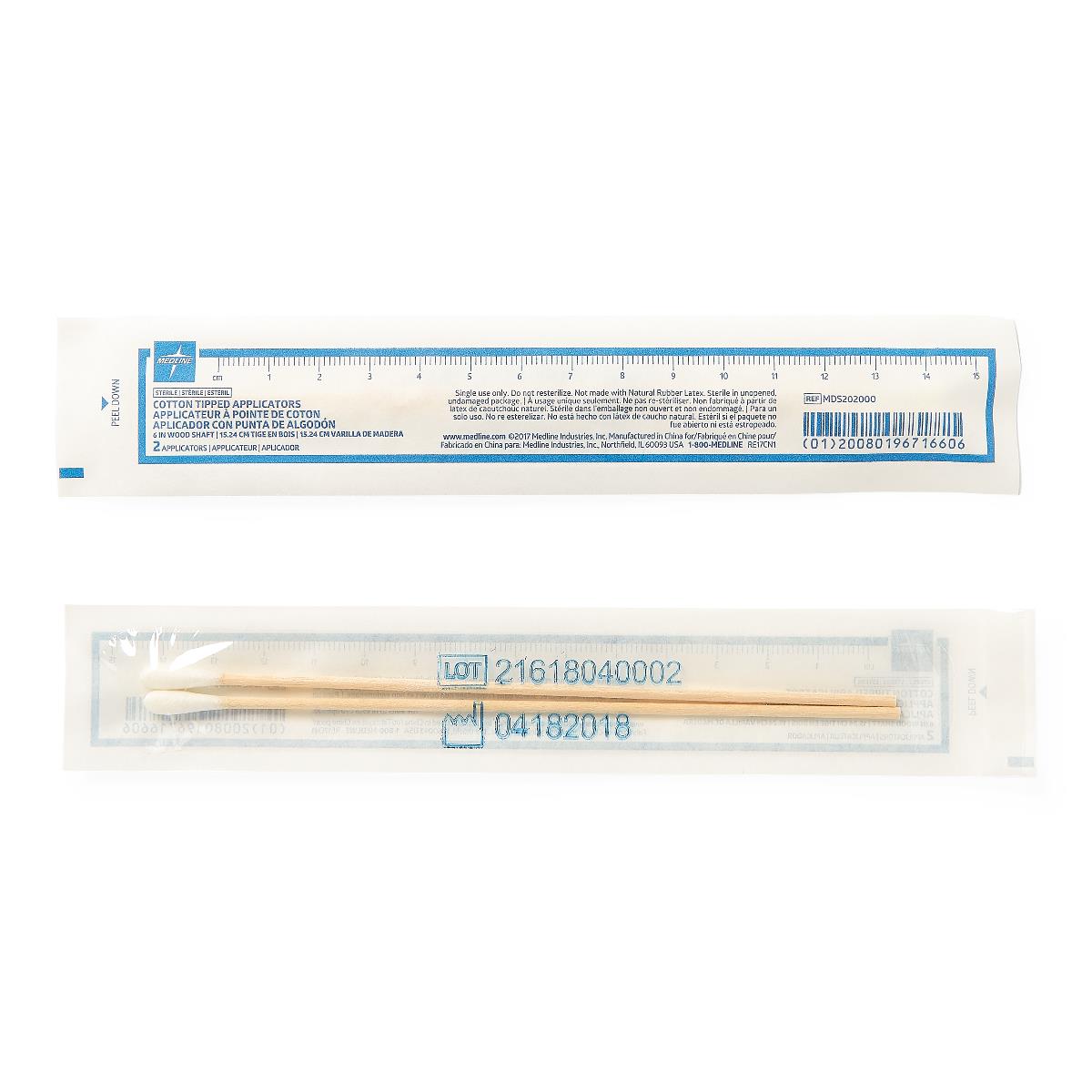 100-Pack Sterile Cotton Tipped Applicators | 6 Inch Swabs for Medical, Beauty & Crafts | First Aid, Makeup Removal & Precision Cleaning