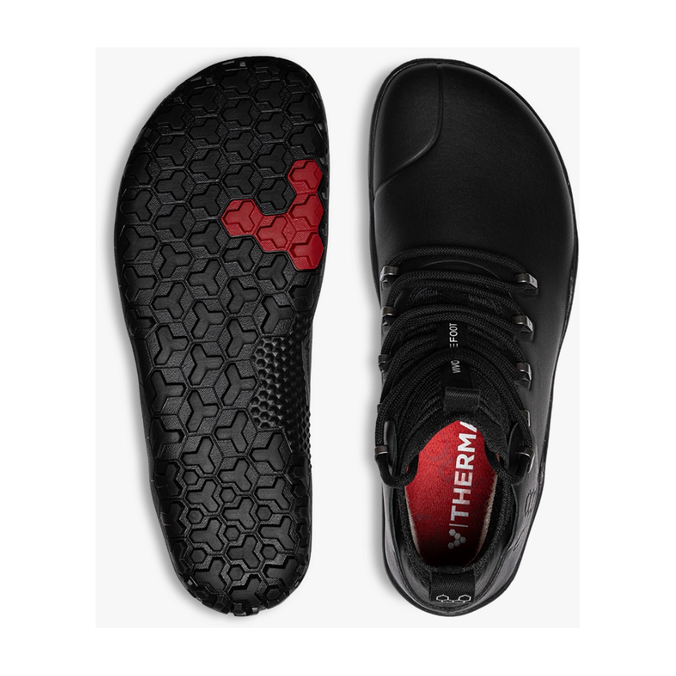 Vivobarefoot Men's Magna Leather FG Shoe - Waterproof Barefoot Trail Running Shoes for Men | Obsidian Black | Minimalist Hiking & Outdoor Adventure Footwear