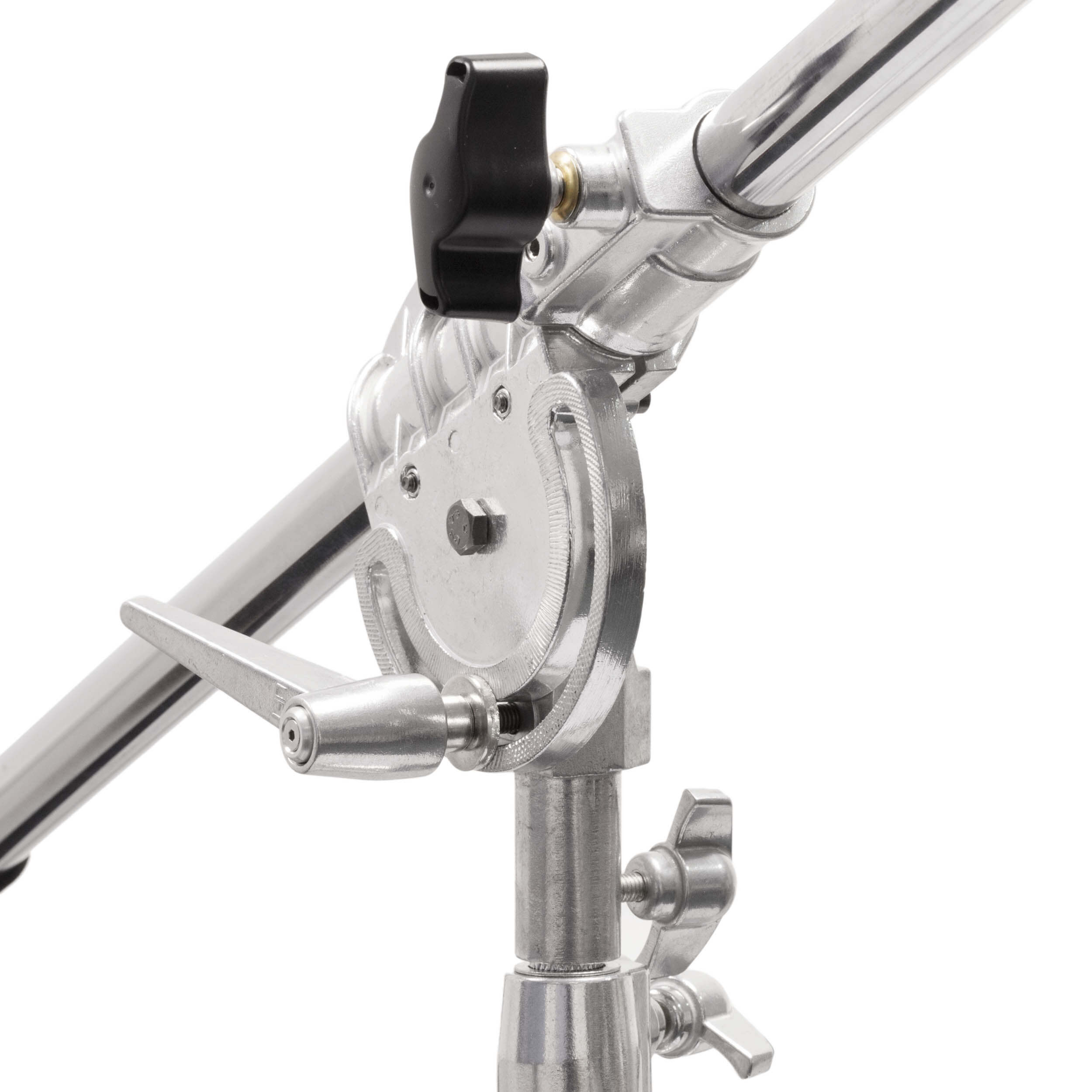 Heavy Duty Chrome Stainless Steel Rolling Base Boom Stand - Professional Microphone Stand with Wheels for Studio, Stage, and Live Performances