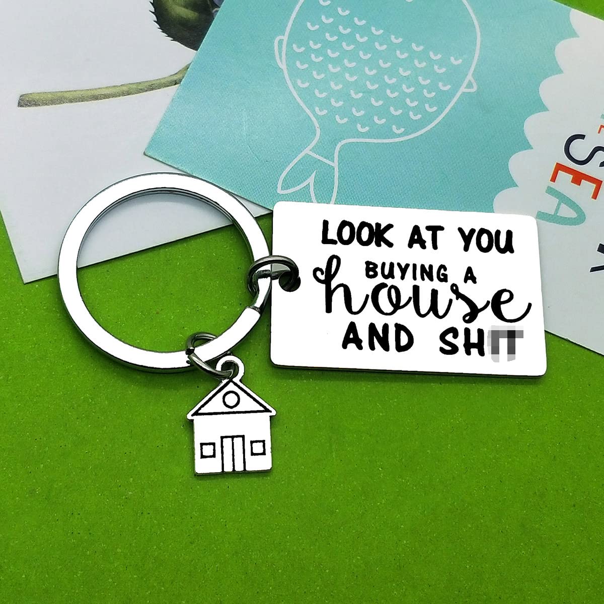 Baipilu New Home Keychain - First Home Gift & Housewarming Present for Realtor Closing, Moving in Key Ring Jewelry - Perfect for New Homeowners & Housewarming Parties