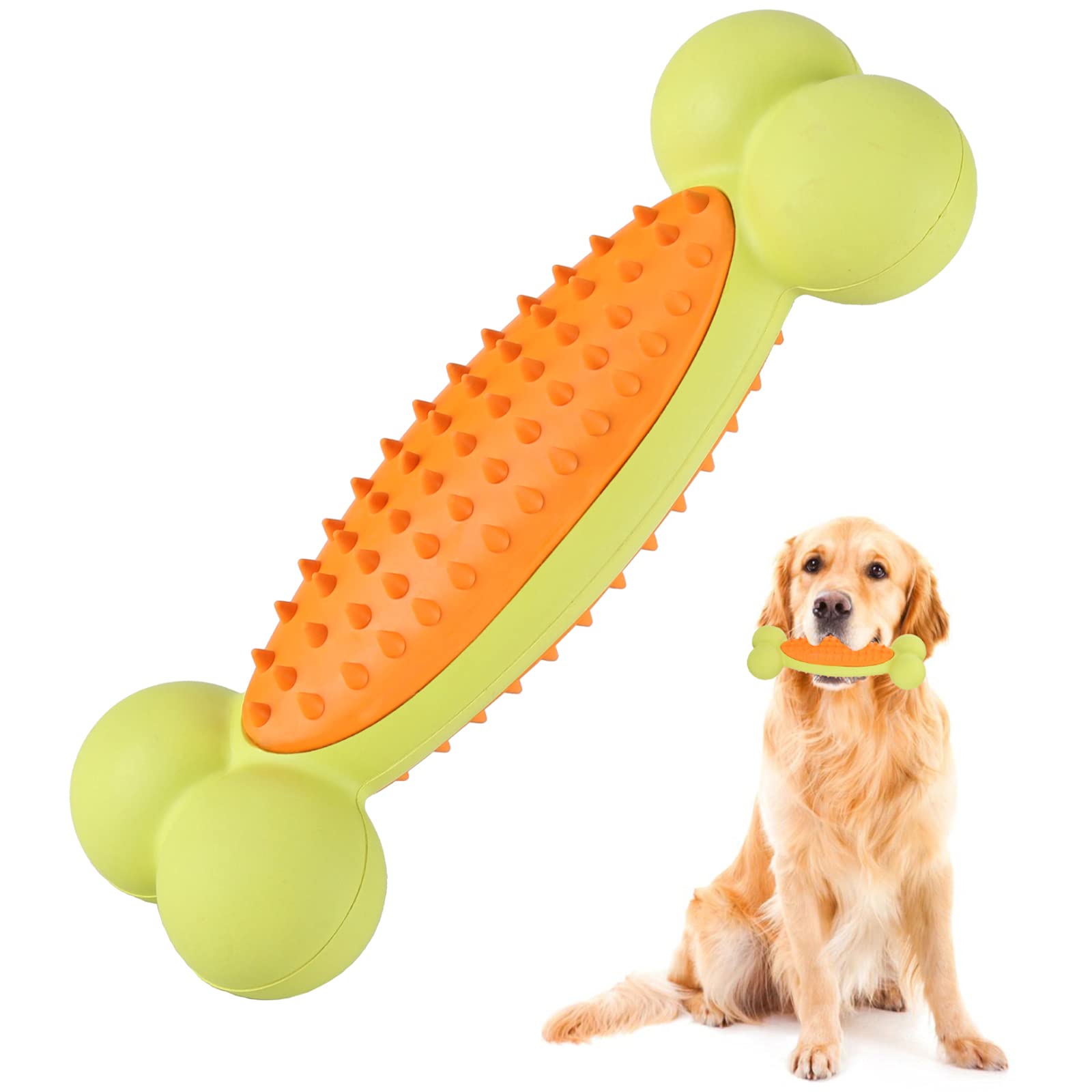 Durable Rubber Dog Chew Toys for Aggressive Chewers - Tough Cactus Stick Pet Toy for Training, Teeth Cleaning & Play - Interactive Puppy Toy for Small, Medium & Large Dogs - Perfect for Indoor Play, Outdoor Exercise & Dental Health