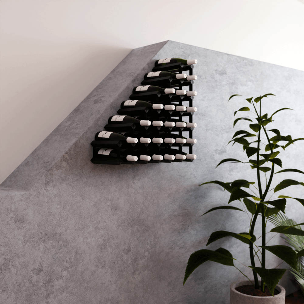 Sloped Timber Wine Rack - Premium Wooden Wine Storage for 6-12 Bottles - Perfect for Kitchen, Dining Room, or Wine Cellar Organization