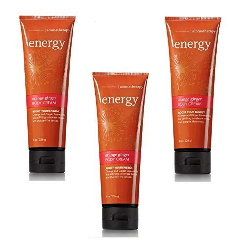 Bath & Body Works Aromatherapy Energy Orange Ginger Body Cream 8 oz (3-Pack) - Moisturizing & Uplifting Scent for Morning Routine & Self-Care