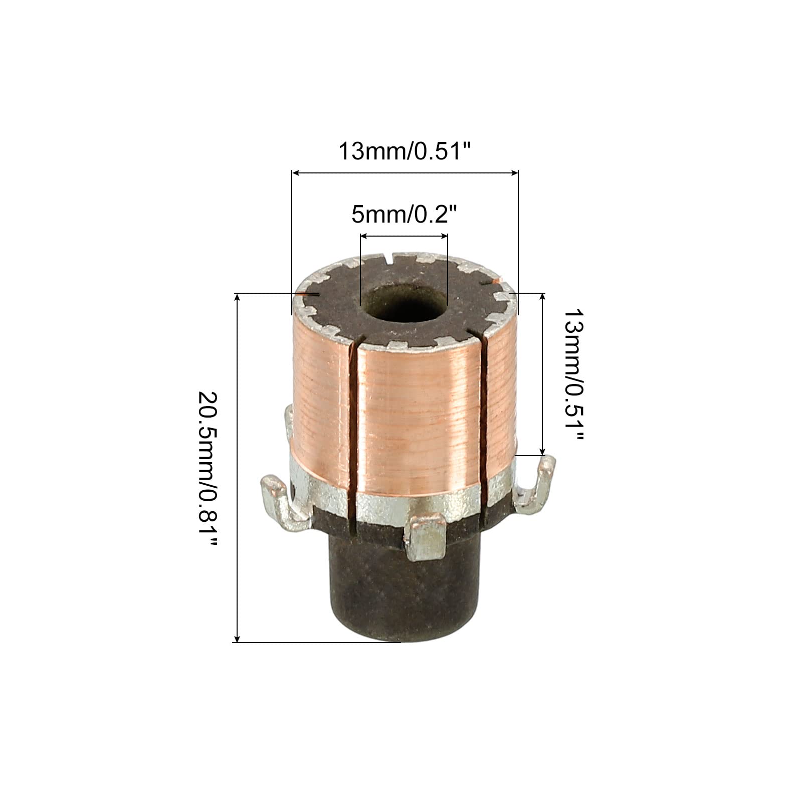PATIKIL 5 Gear Teeth Electric Motor Commutator - 5mm ID 13mm OD Replacement Part for Motors | Perfect for DIY Repairs, Robotics Projects & Industrial Equipment Maintenance