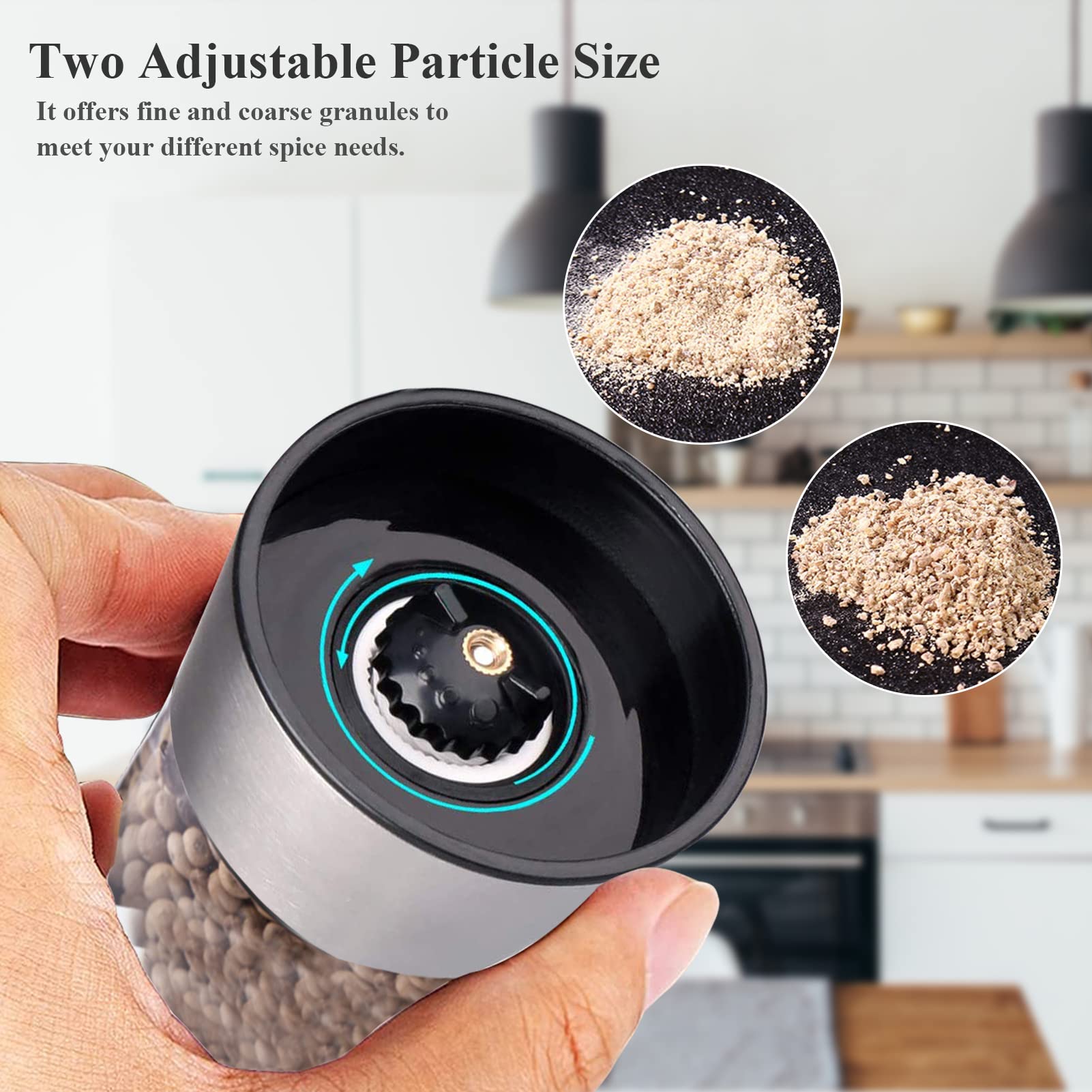Premium Stainless Steel Salt and Pepper Grinder Set - Adjustable Coarseness, Refillable Manual Mill for Spices, Herbs & Seeds (5.3