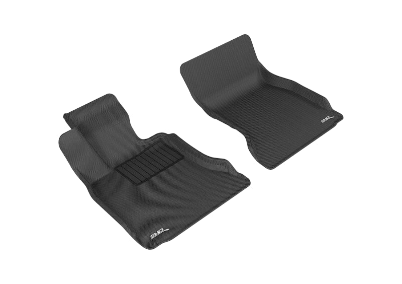 3D MAXpider Custom Fit All-Weather Floor Mats for 2011-2016 BMW 5 Series F10 (First Row) - Kagu Black - Waterproof & Durable Car Floor Liners for Daily Commute & Road Trips