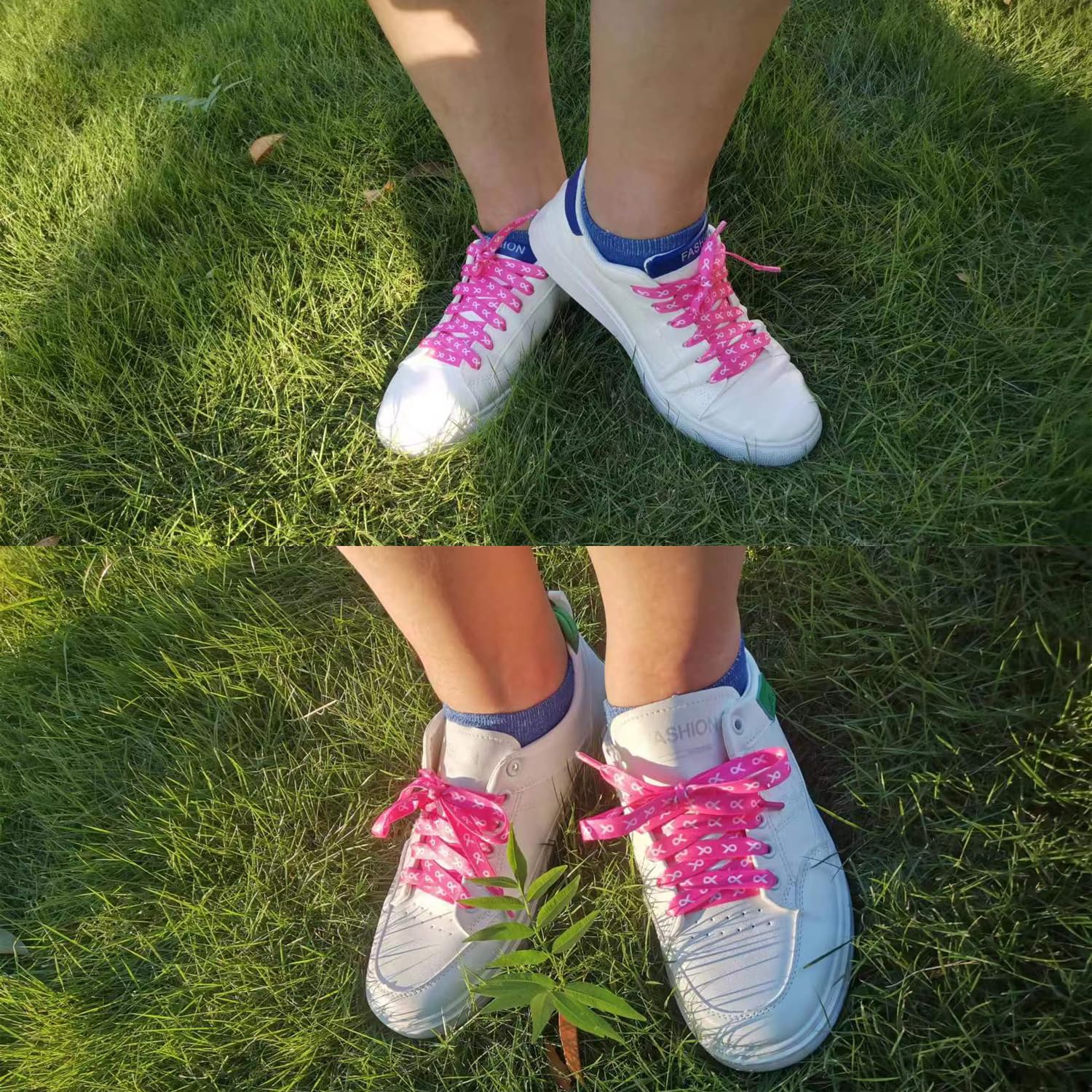 Pink Ribbon Shoelaces 45 Inch - Breast Cancer Awareness Shoelaces for Running, Marathons & Sneakers - Athletic Laces for Runners & Walkers - Show Support During Races, Walks & Everyday Wear
