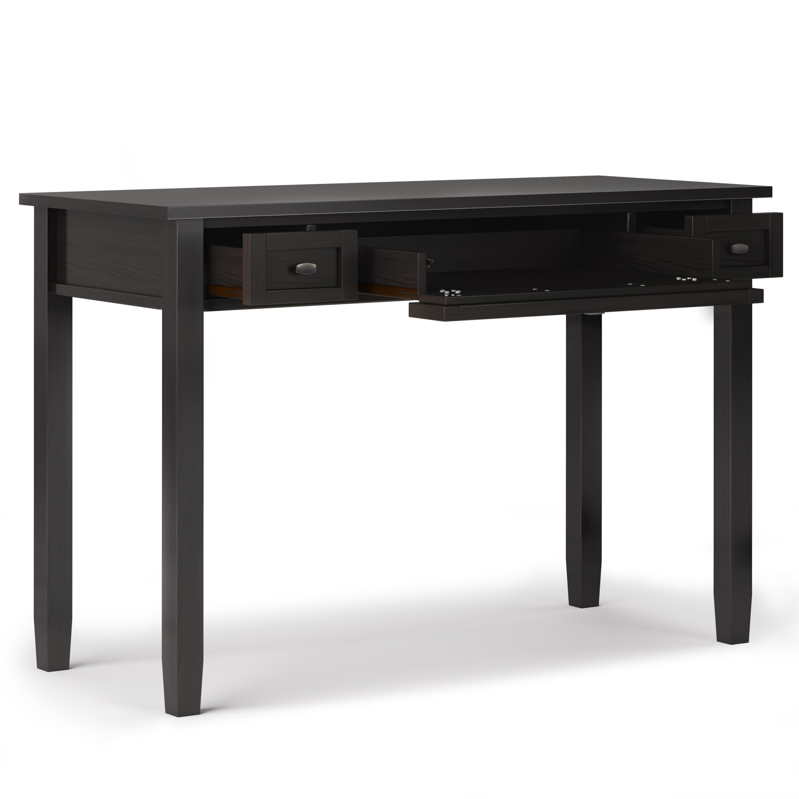 SIMPLIHOME 48 Inch Solid Wood Shaker Style Home Office Desk - Hickory Brown & White with 2 Drawers | Writing Workstation, Study Table for Home Office, Dorm Room & Small Spaces