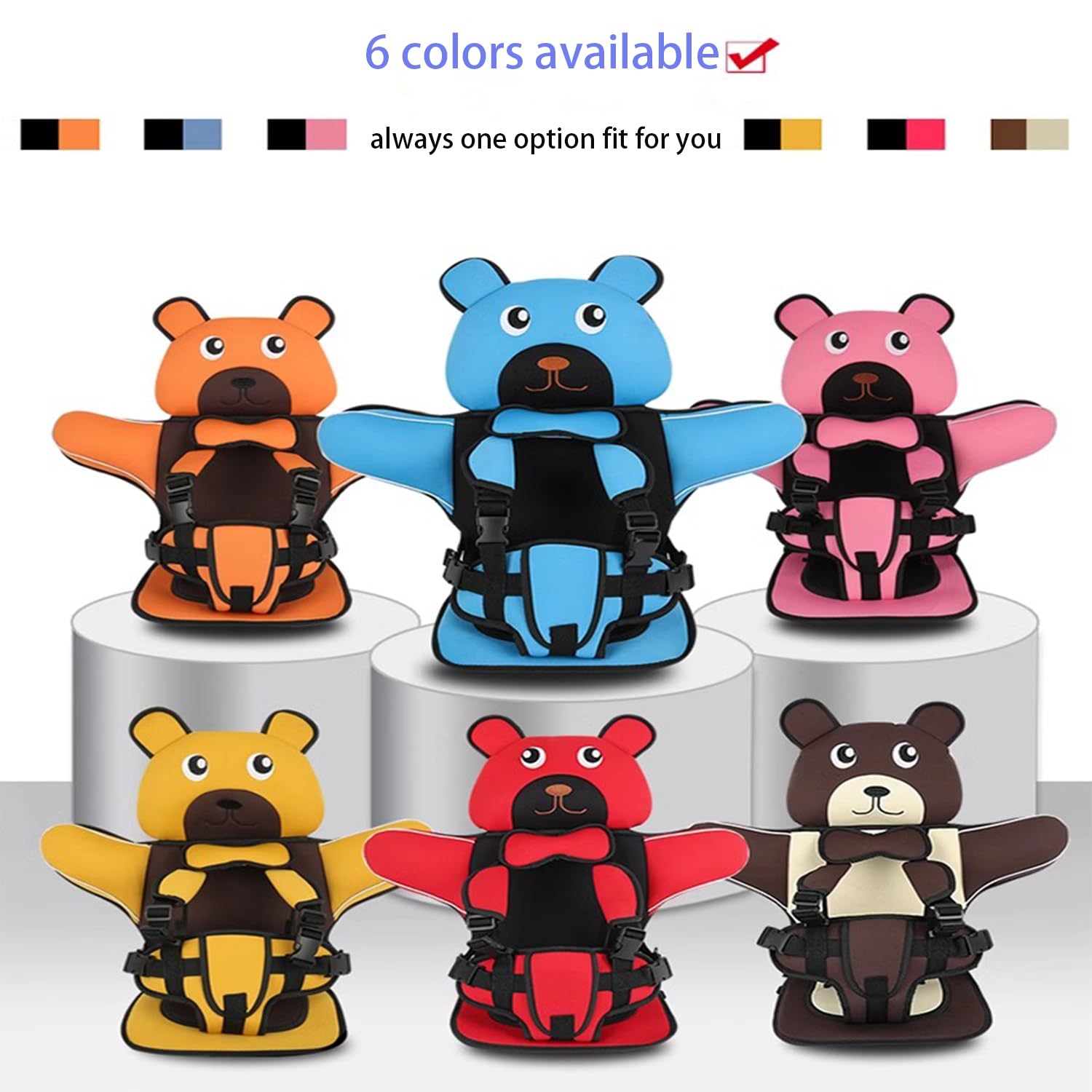 Portable Kids Travel Car Seat Cushion - Foldable Auto Seat Protector for 6-12 Years Old | Comfortable Support for Long Rides, Golf Cart & Road Trips