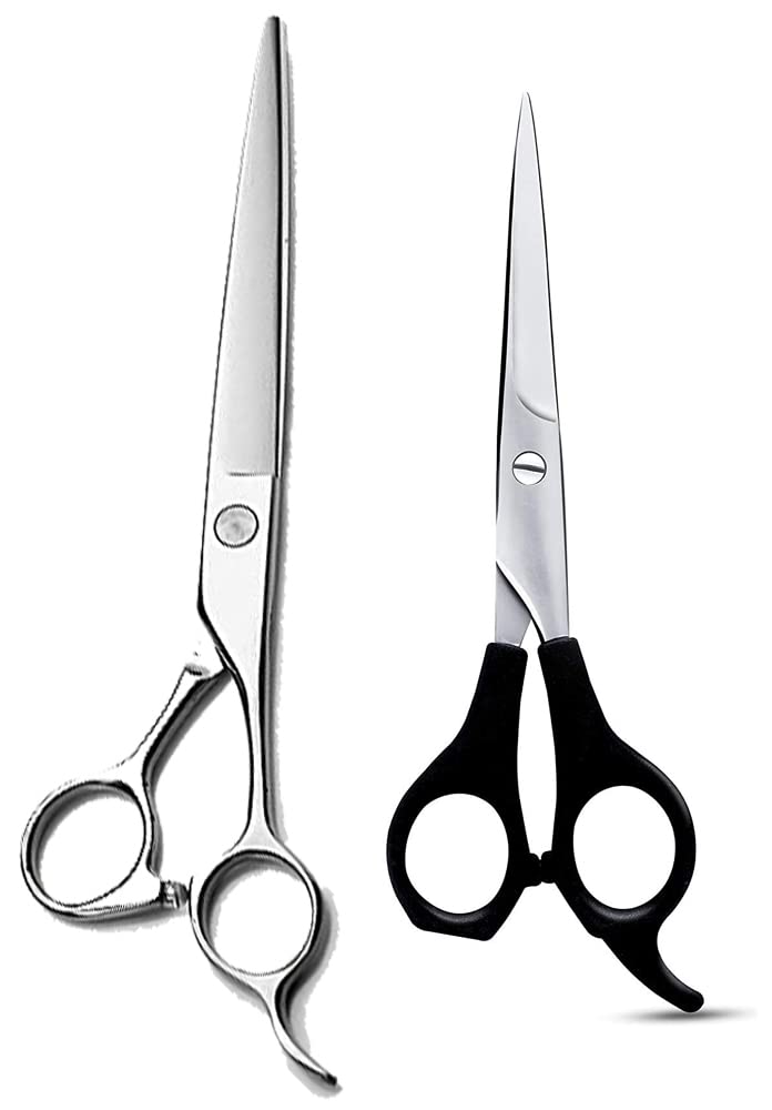 Professional Hair Cutting Scissors - Ultra Sharp Stainless Steel Barber Shears for Salon & Home Use - Precision Hairdressing Scissors for Men & Women (Pack of 2) - Perfect for Styling, Trimming & Hairdressing