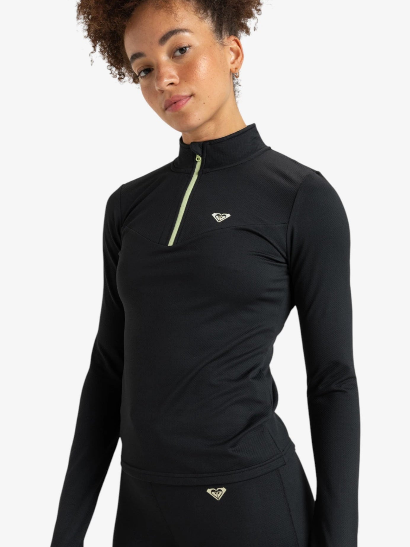 ROXY Women's Waves of Warmth Zip-Up Hoodie - Black | Cozy Fleece Jacket for Outdoor Activities, Casual Wear & Travel