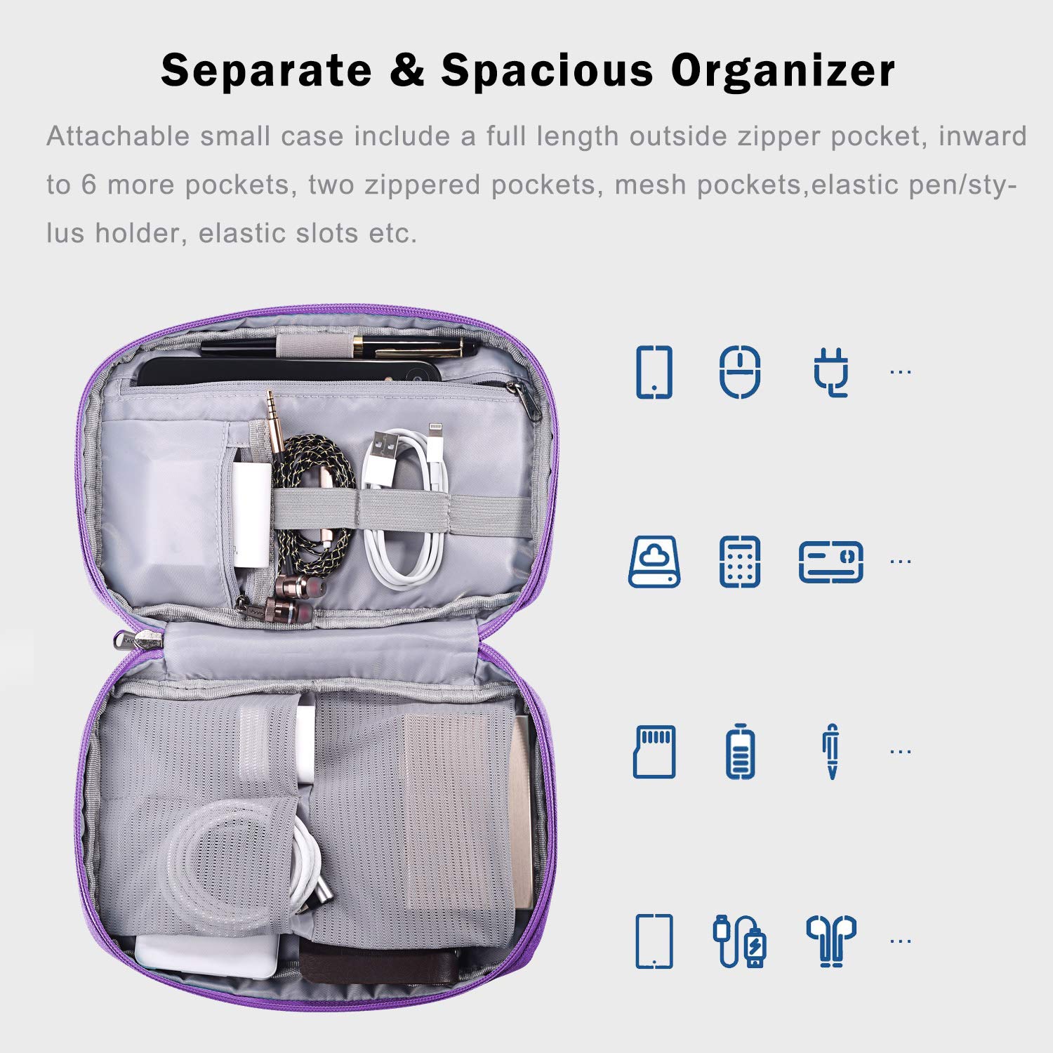 Premium 15.6 Inch Laptop Sleeve Case - Compatible with MacBook Air 15 M2/M3/M4 & MacBook Pro 15/16, HP Lenovo Dell Acer Asus - Waterproof 2-in-1 Computer Bag with Detachable Accessory Pouch (Purple) - Perfect for Work, Travel & School Protection