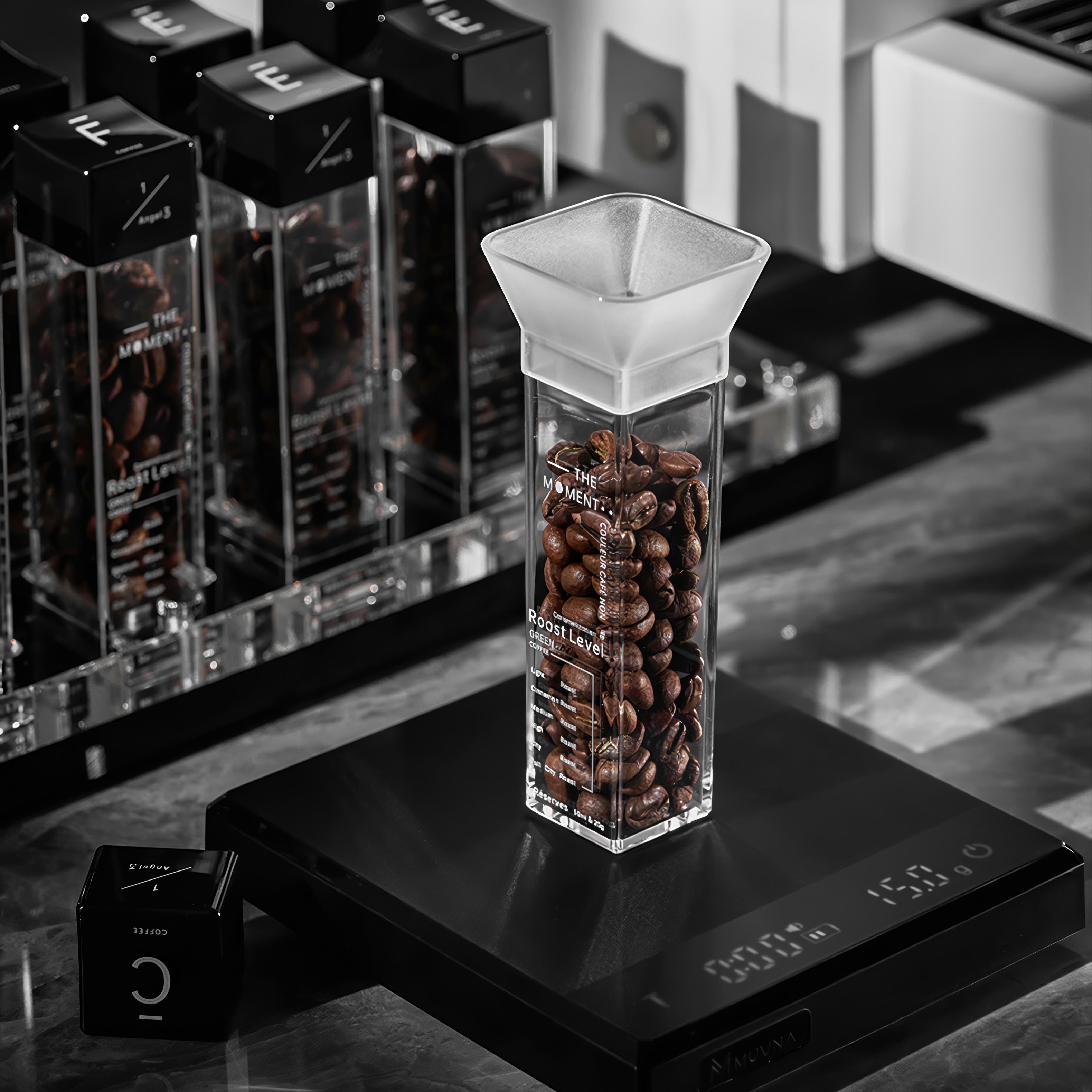 Premium Coffee Bean Storage Tubes with Stand - Airtight, Durable & Stackable for Freshness - Perfect for Home Baristas, Coffee Shops & Gifting (MUVNA Brand)