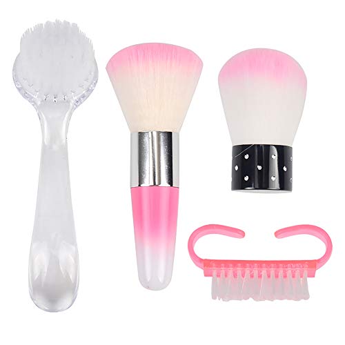 Professional Nail Cleaning Brush Set - 4 Pcs Soft Bristle Nail Art Tools for Manicure & Pedicure, Dust Removal & Angle Cleaning | Perfect for Home Salon, Travel Nail Care & Professional Use