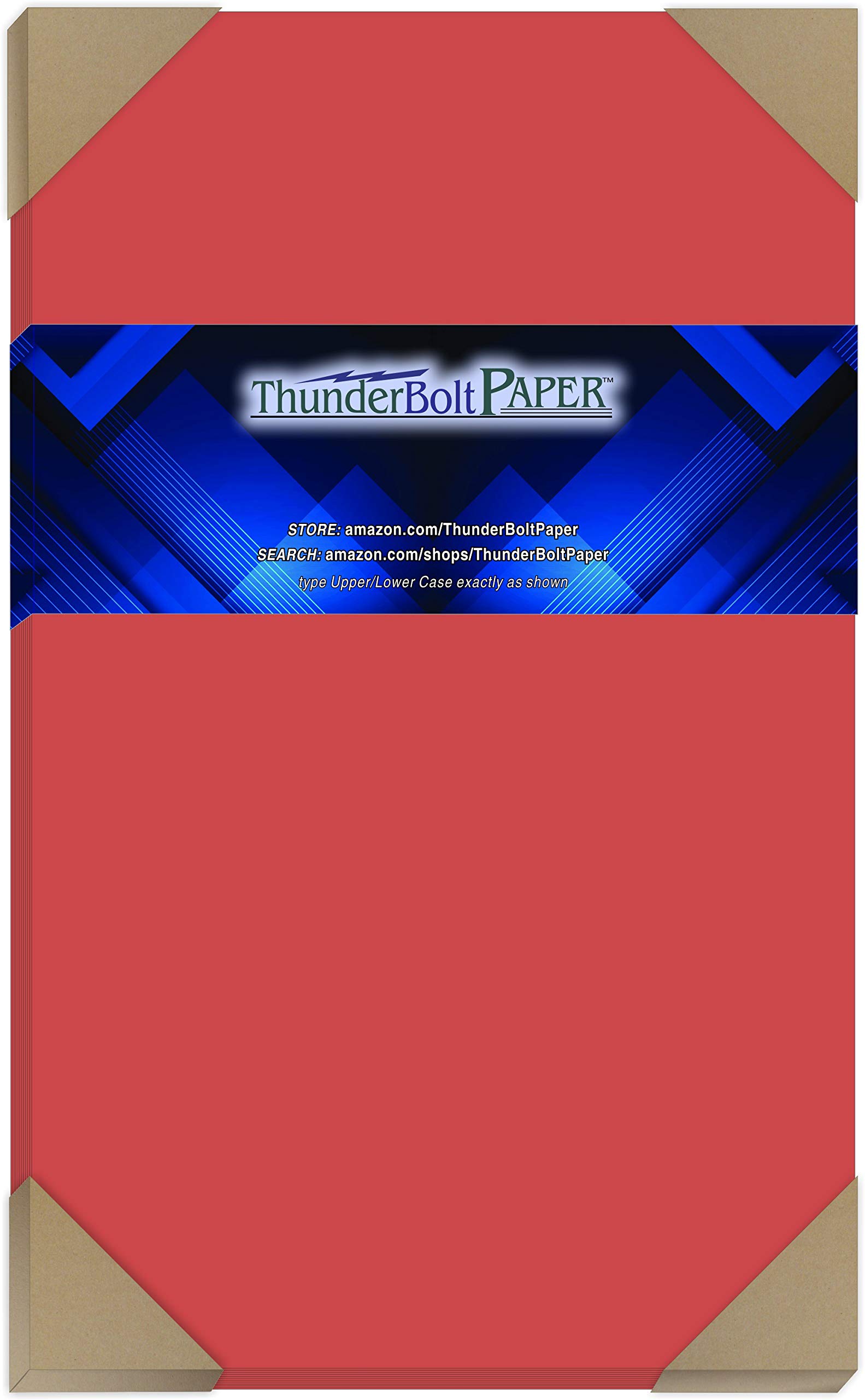50 Sheets Bright Apple Red 65lb Cardstock Paper - 8.5
