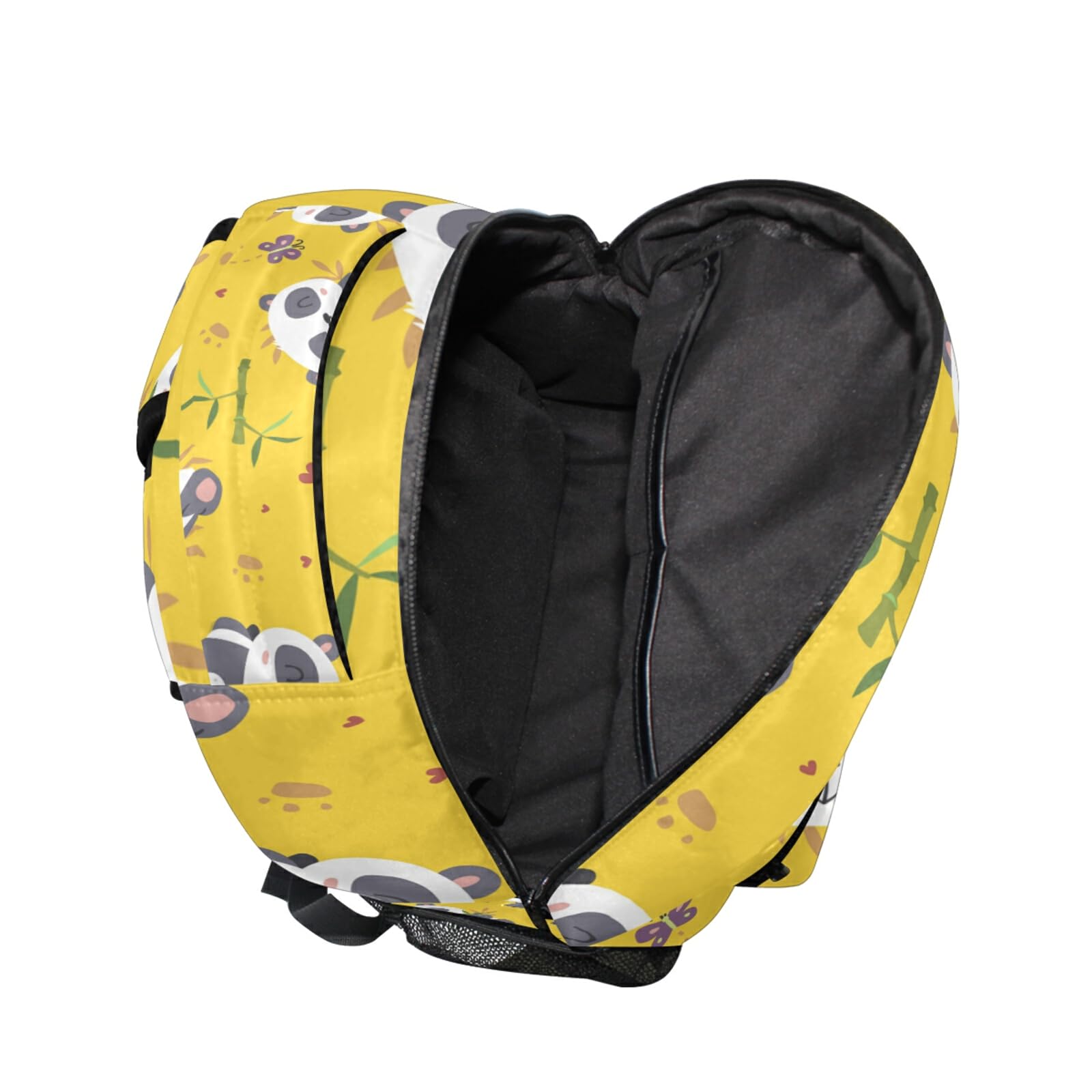 Qilmy Panda Backpack for Girls - Cute School Bookbag with Laptop Compartment, Lightweight Travel Daypack for Students (Yellow) - Perfect for School, College, Travel & Daily Use