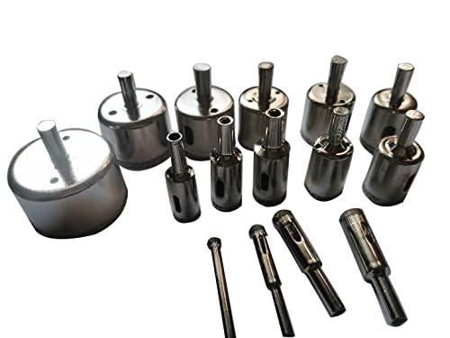 15Pc Diamond Hole Saw Set 3-45mm for Tile & Glass Drilling - Perfect for DIY & Home Projects