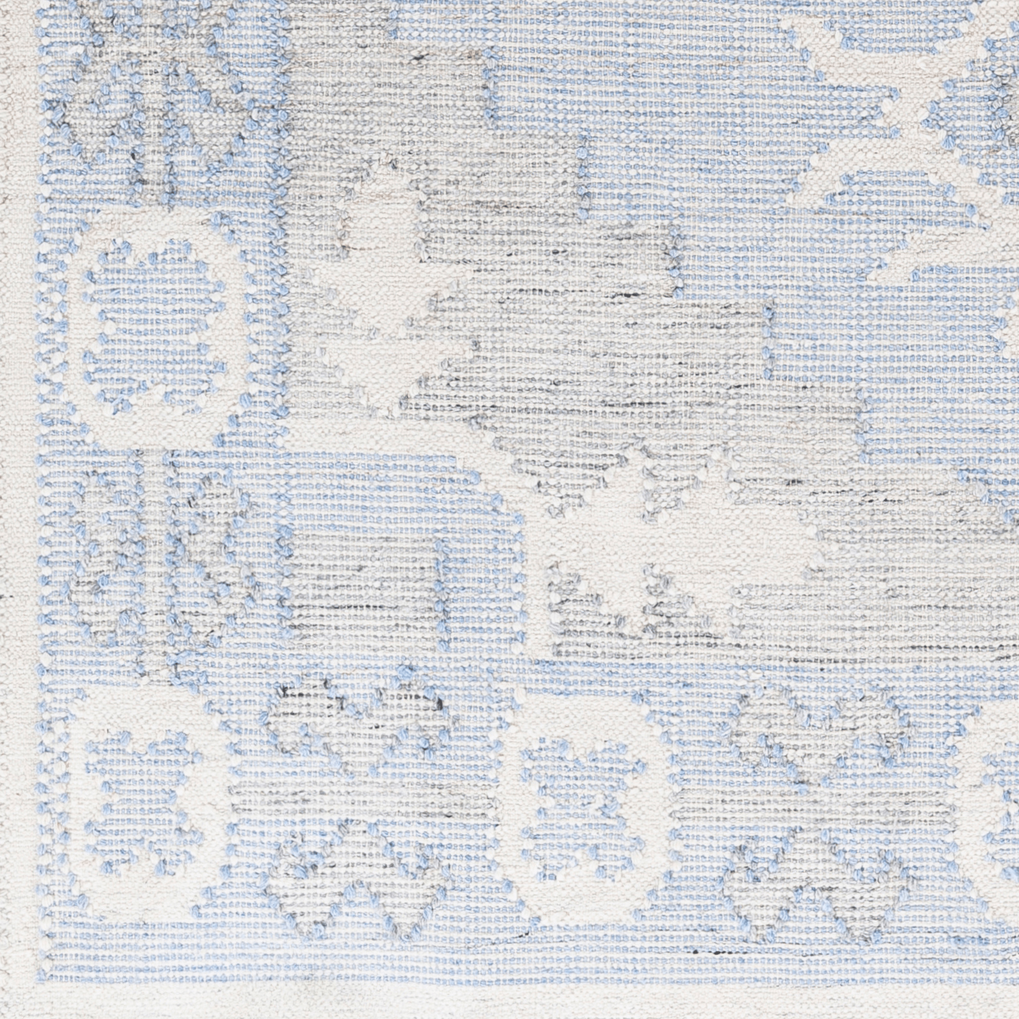 Eco-Friendly Blue & Cream Recycled PET Yarn Area Rug - Multiple Size Options for Living Room, Bedroom & Office Decor