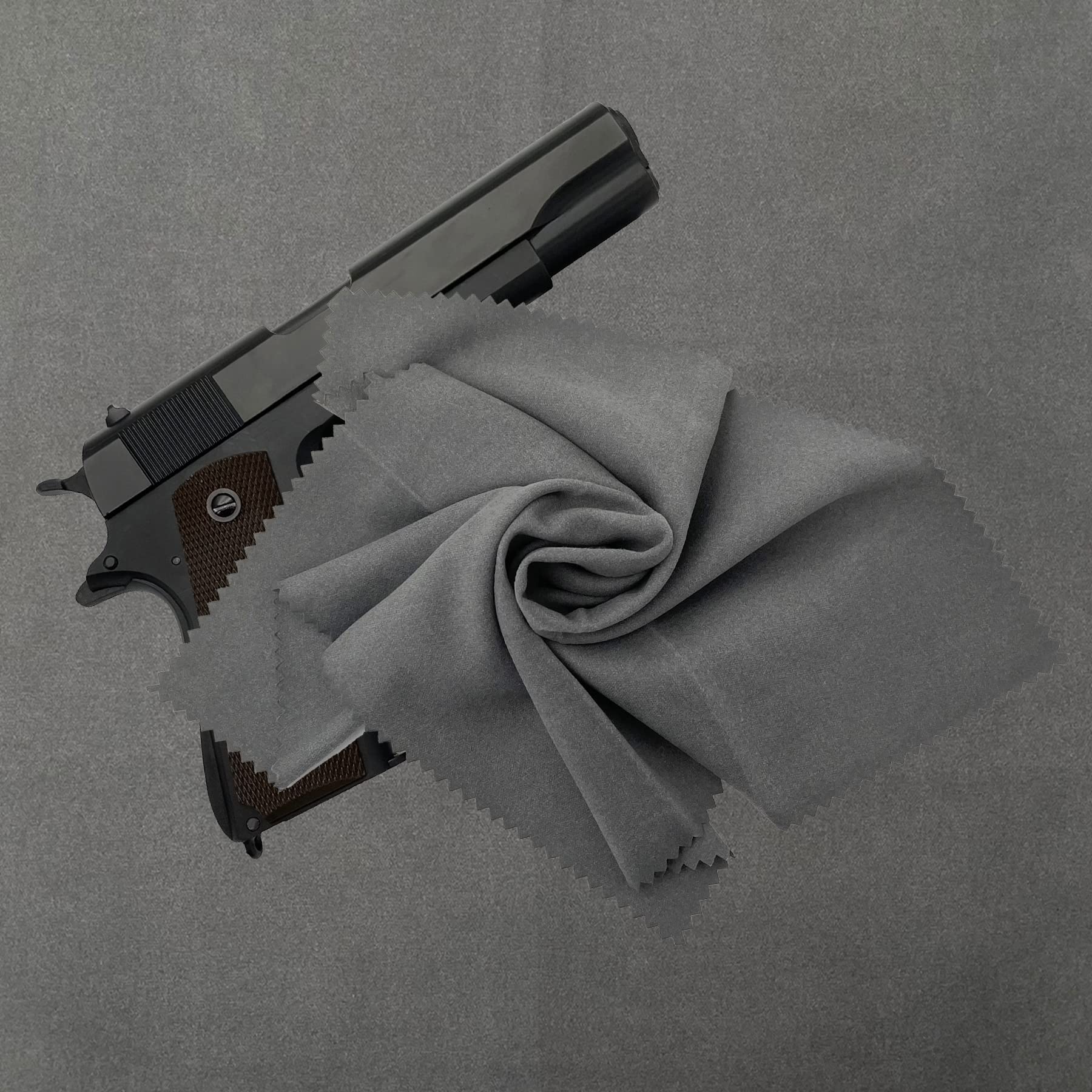 Premium 12x12 Inch Silicone Gun Cleaning Cloth - Lint-Free Grey Microfiber Polishing Wipe for Firearms | Reusable Gun Cleaning Towel for Knives, Fishing Reels & Hunting Gear | Perfect for Range Days & Firearm Maintenance