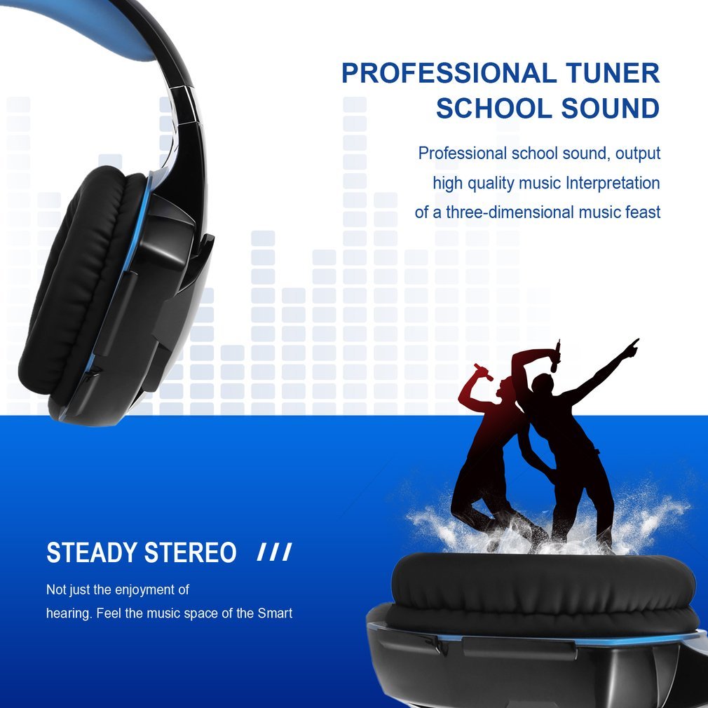 Premium PC Gaming Headset with Noise Cancelling Mic - 3.5mm Stereo Over-Ear Headphones for PC, Laptop & Mobile - LED Lights, USB Cable, Rotary Volume Control & Mic Mute - Perfect for Gaming, Streaming & Online Meetings (Black & Blue)