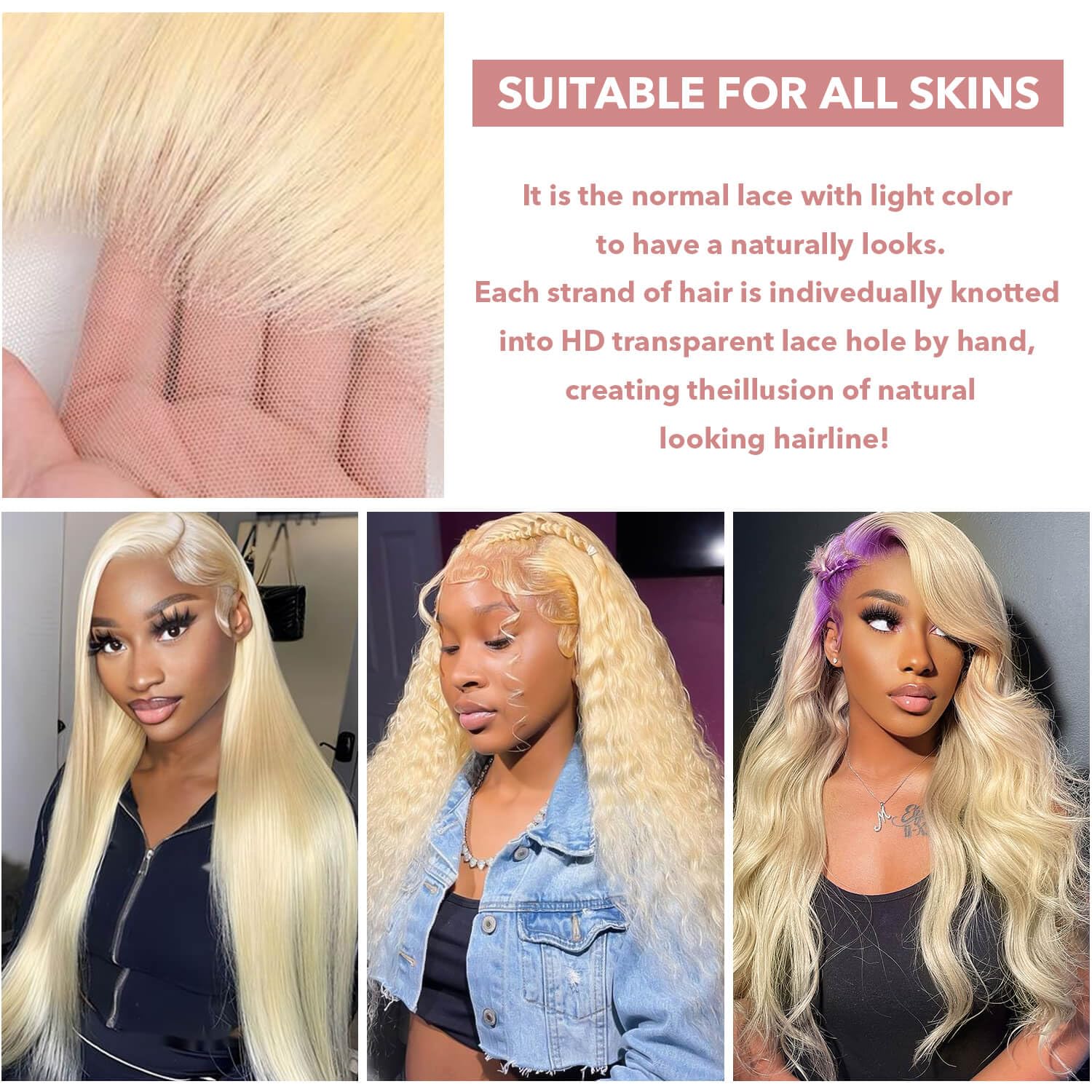 613 Blonde 13x6 HD Transparent Lace Front Wig - 200% Density Human Hair Body Wave (30 Inch) for Everyday Wear & Special Occasions