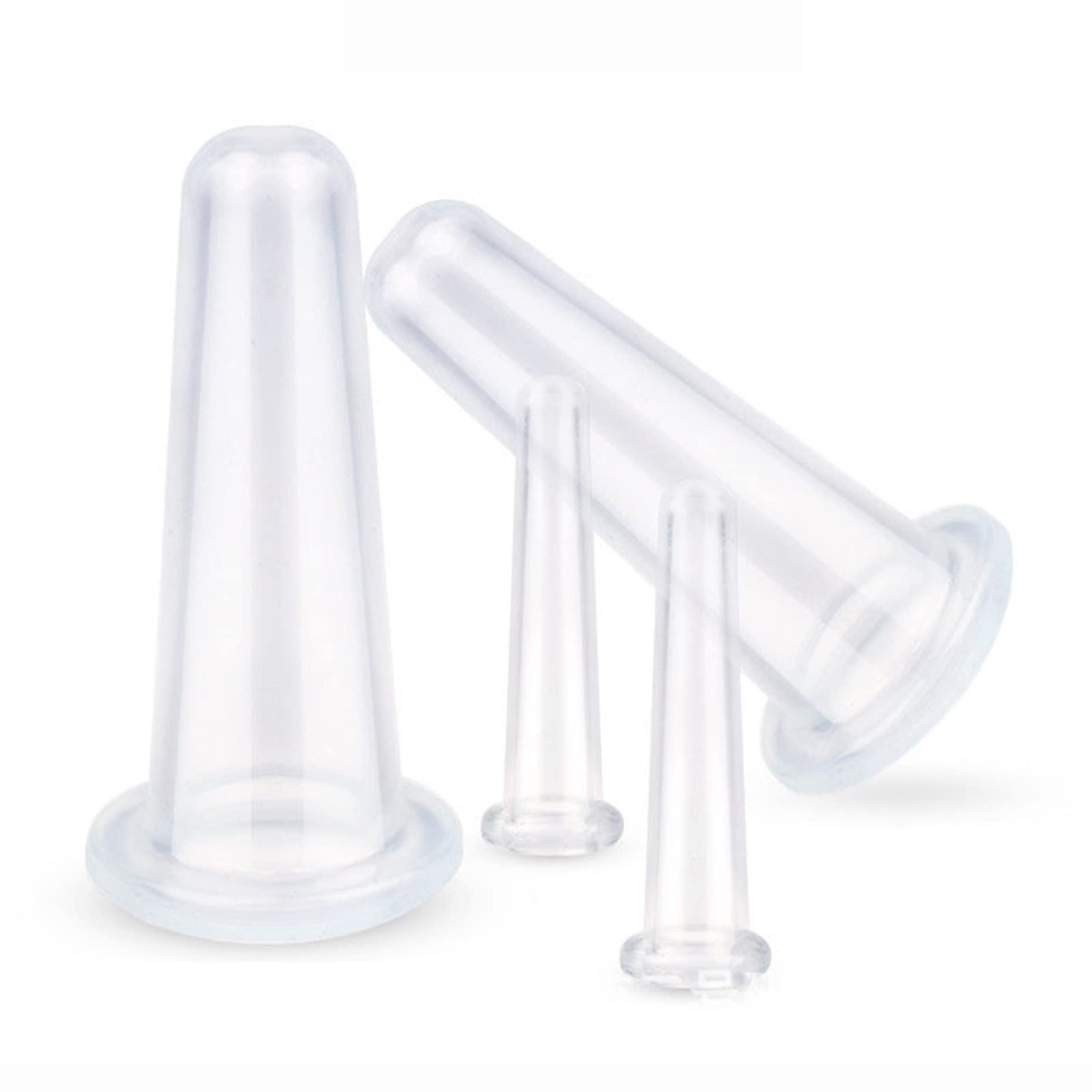 4Pcs Facial Massage Cupping Set - 2 Small & 2 Large Silicone Cupping Cups for Face, Neck & Eye Massage - Anti-Aging Skin Care & Lymphatic Drainage Tool - Perfect for Home Spa, Relaxation & Skincare Routine