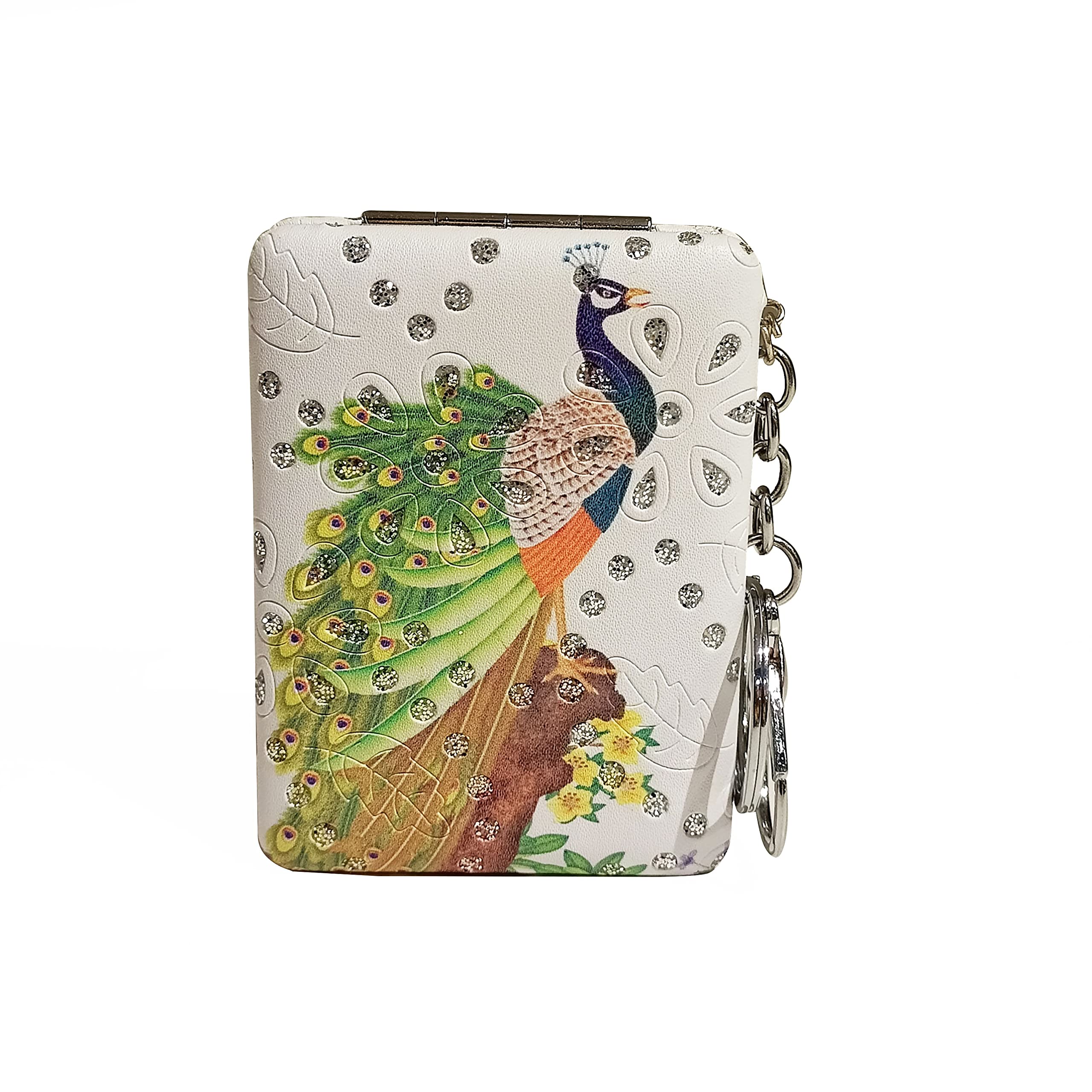 Northland Peacock Print Pocket Mirror - Compact & Portable Makeup Mirror for Women, Cute Handheld Mirror for Purse, Travel, and Touch-ups | Perfect for Home, Office, and On-the-Go