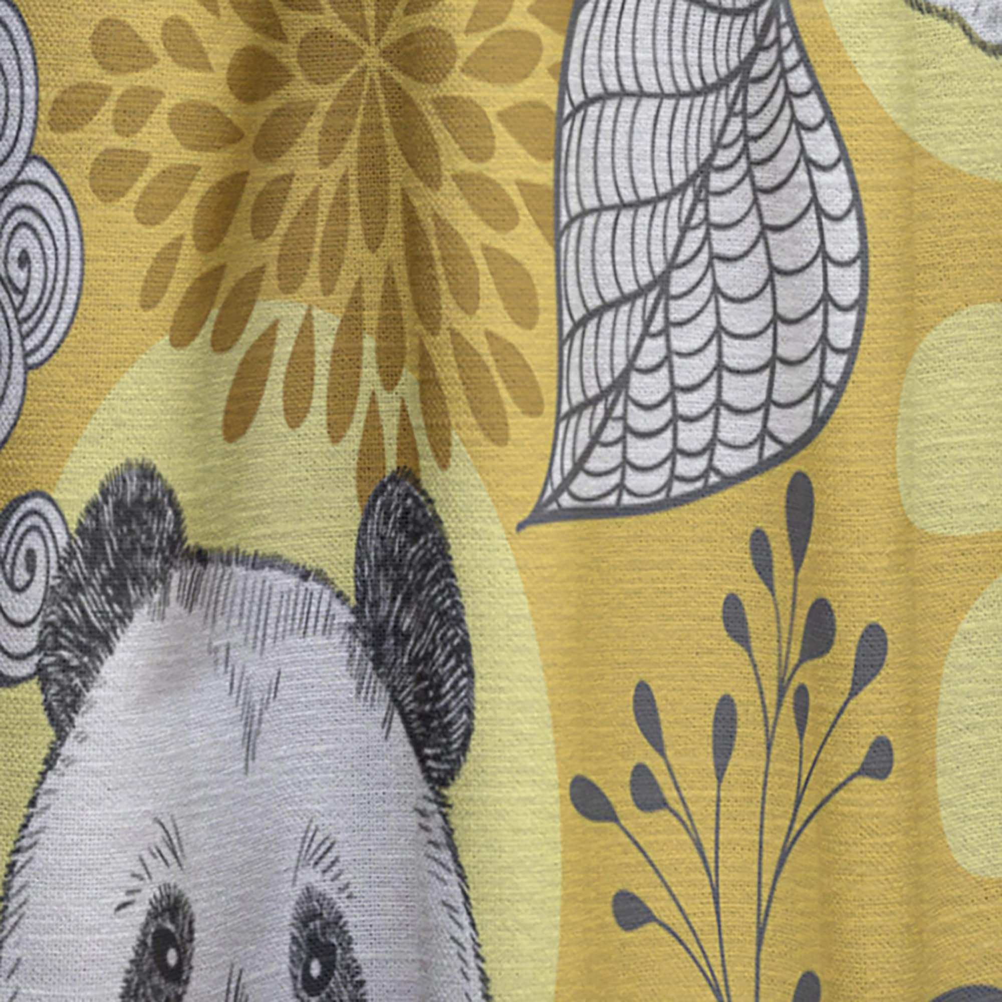 Cute Doodle Panda Blackout Curtains for Bedroom & Living Room - Thermal Insulated Single Panel Window Drapes (52x84 inches) - Perfect for Kids Room, Nursery & Home Decor