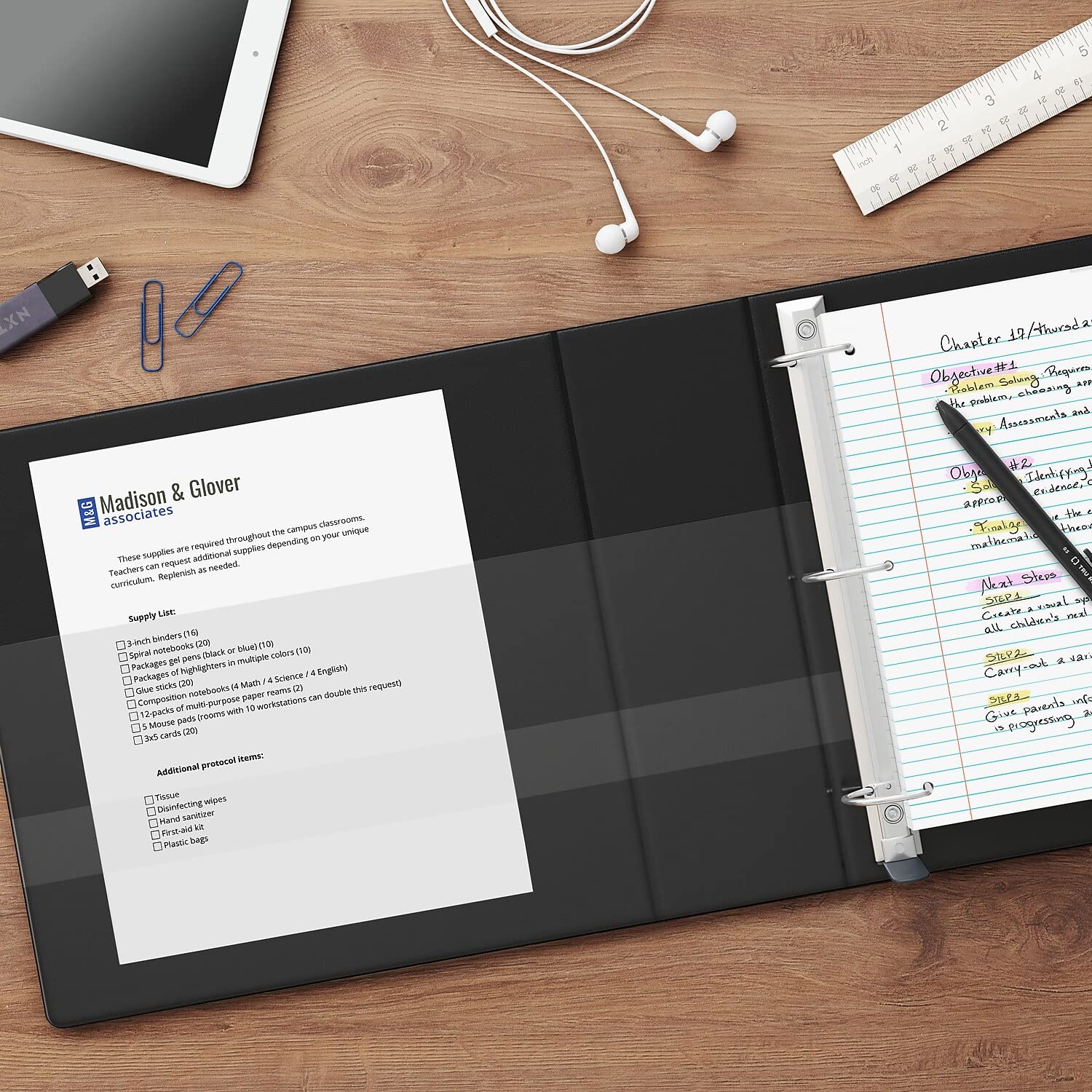 Heavy-Duty 4-Ring Binder with Clear View Cover - Durable Document Organizer for Office, School & Presentations | Letter Size 3 Inch Capacity