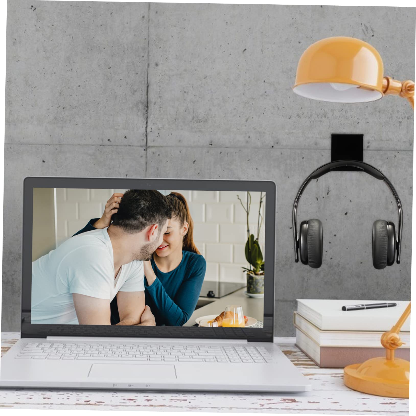 4 Pack Multi-Purpose Wall Mount Headphone Hooks - Strong Adhesive Headset Holder for Office, Gaming & Home Organization (Easy No-Drill Installation)