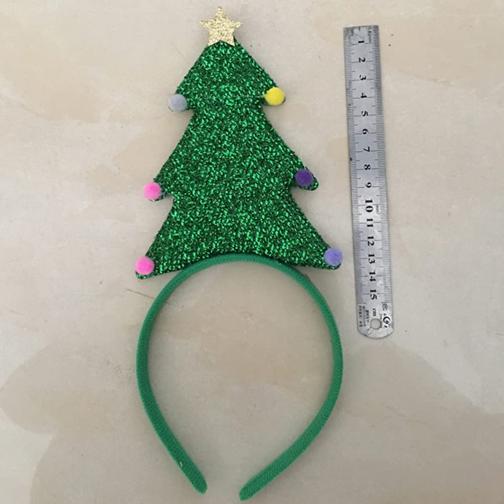 Veemoon Christmas Headbands for Women - Festive Xmas Tree Tiara Hair Hoop Headband in Green, Holiday Fashion Hair Accessories for Parties, Photos & Gifts