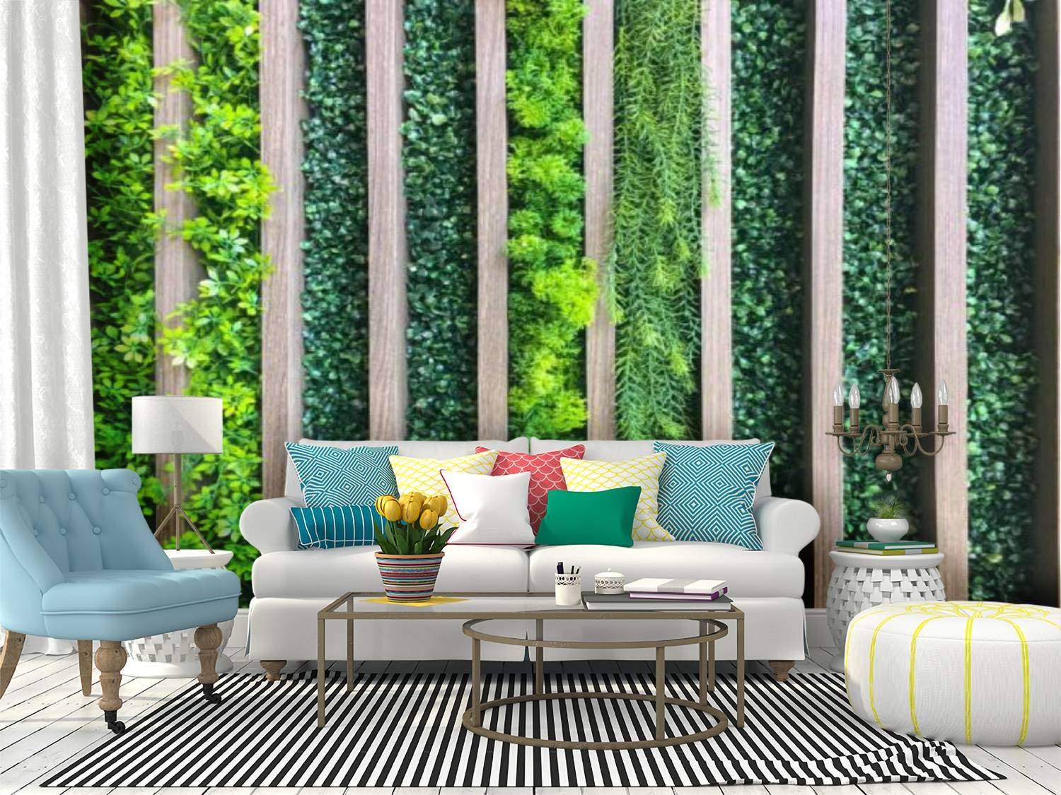 RECETHROWS Peel and Stick Wallpaper - Self-Adhesive Vertical Garden Wall Mural, Large Removable Vinyl Film for Home Decor | Perfect for Living Rooms, Bedrooms & Office Spaces