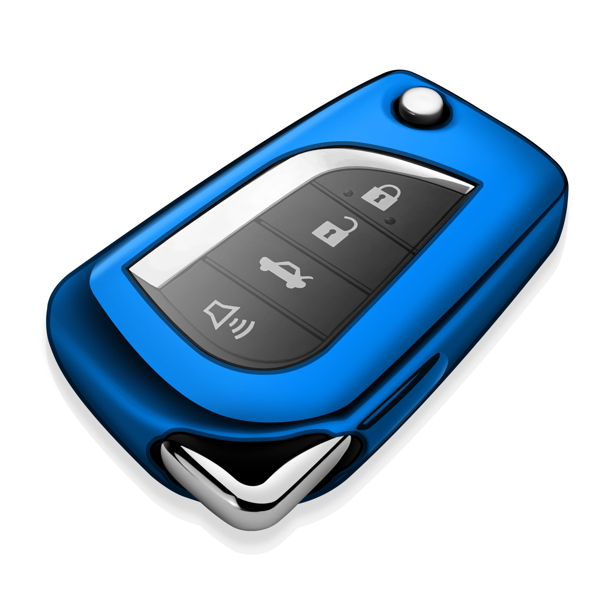 Premium Soft TPU Key Fob Cover for Toyota - Compatible with 2018-2020 Camry SE/LE, RAV4 SE, Corolla SE/LE Smart Key (Blue) - Durable Protection & Stylish Design for Everyday Use