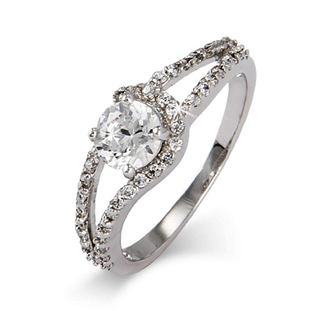EVE'S ADDICTION Sterling Silver Brilliant Cut CZ Promise Rings for Women - Elegant Anniversary & Valentine's Day Gift for Her, Mom, Girlfriend - Perfect for Engagements, Weddings & Romantic Occasions