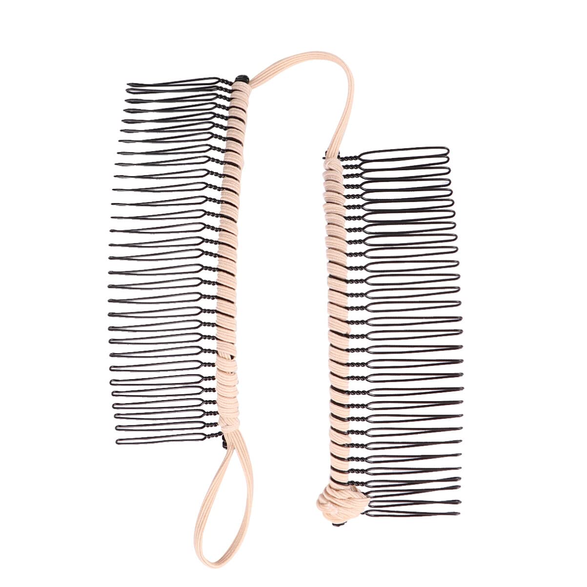 Lurrose Vintage Banana Hair Clips - Stretch Ponytail Holder & Clincher Combs for Thick or Fine Hair (Beige) | Perfect for School, Work, Gym & Everyday Hairstyles
