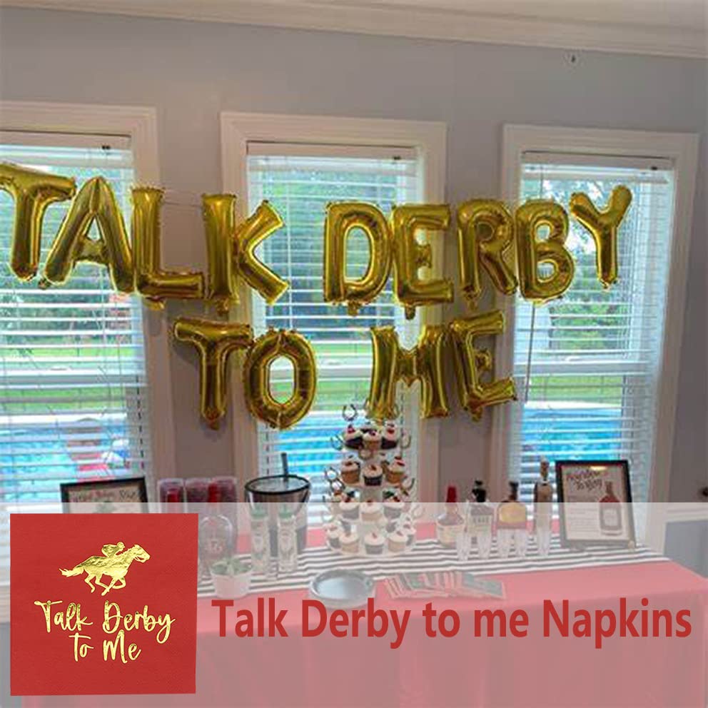Kentucky Derby Party Napkins - Gold Foil Horse Racing Themed Decorations (5x5 Inch, 50-Pack) for Derby Day Celebrations, Birthday Parties & Rose-Themed Events