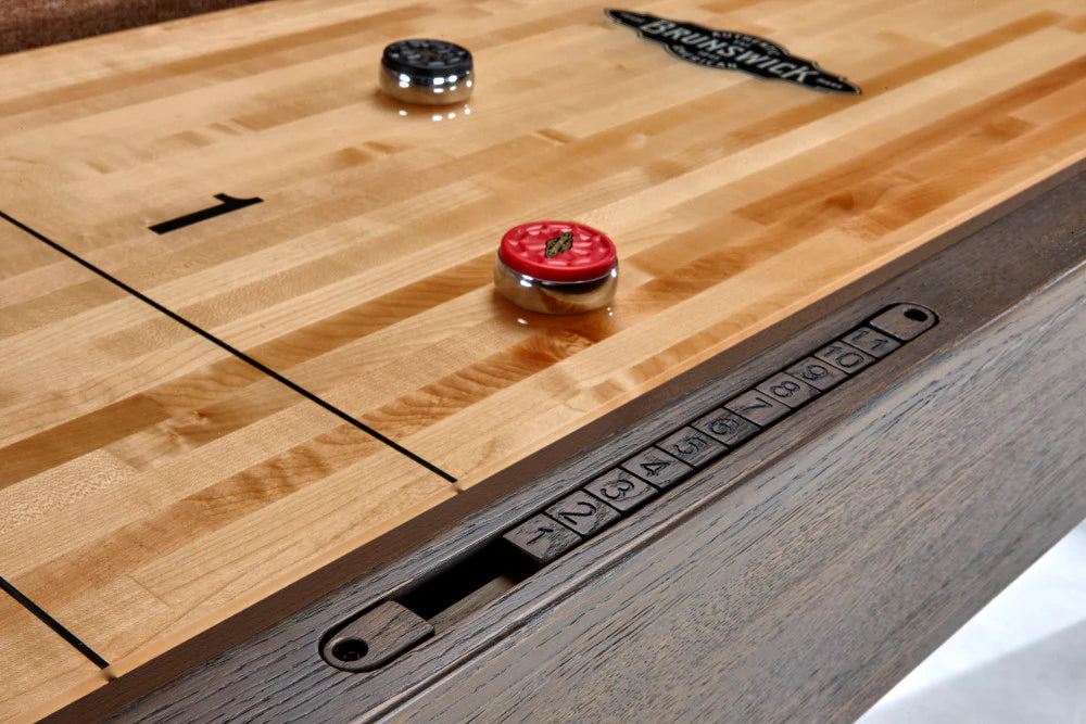 Brunswick Soho 12-Foot Shuffleboard Table for Game Room, Bar & Home Entertainment - Premium Indoor Shuffleboard Game Set for Adults & Family Fun