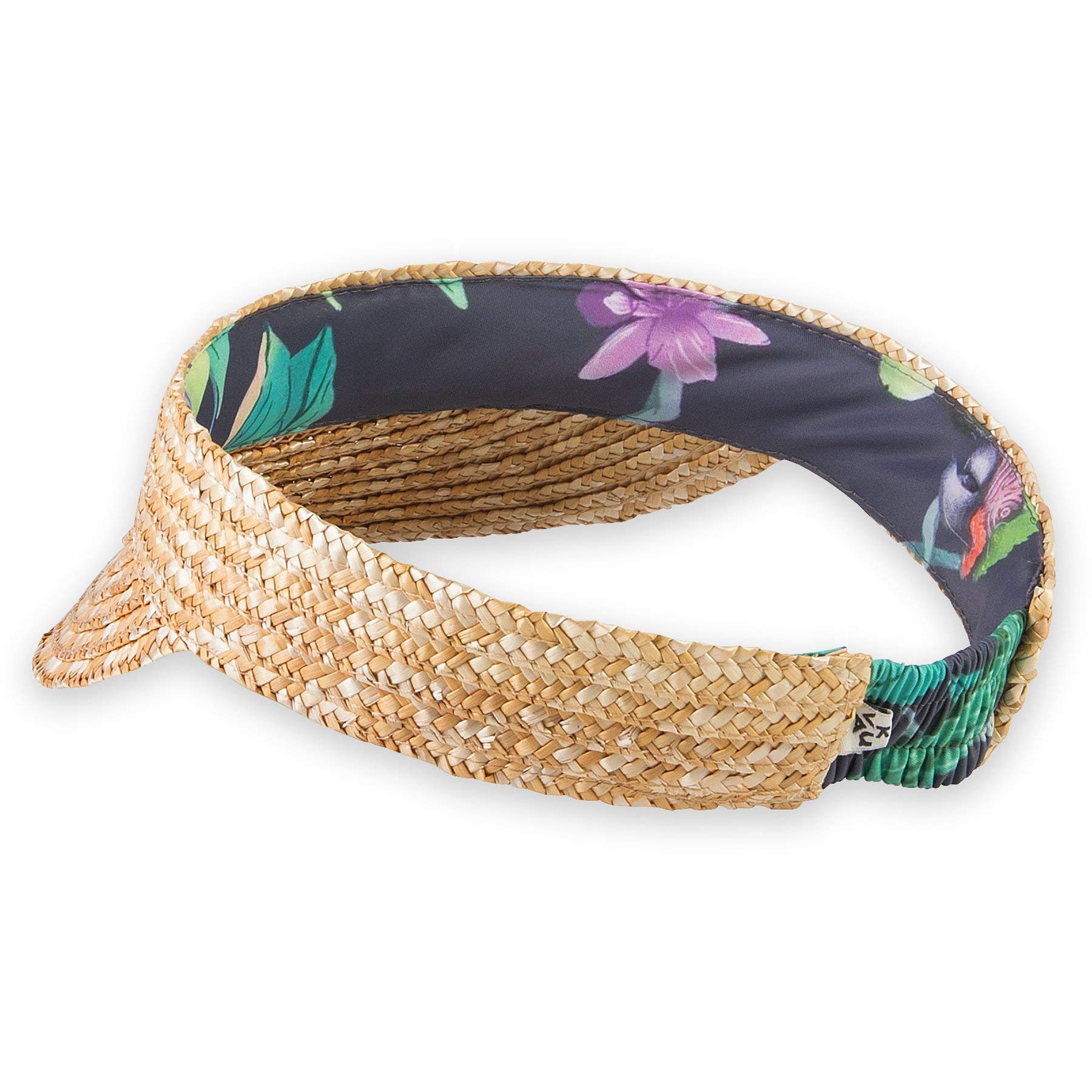 KAVU Palm Playa Long Brimmed Hand Woven Straw Visor Hat for Women - Sun Protection, Beach Vacation & Outdoor Activities