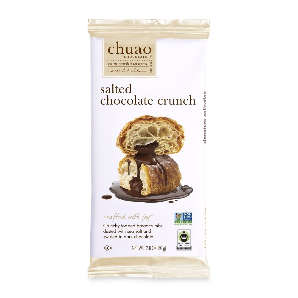 Premium Chuao Chocolatier Dark Chocolate Bars with Sea Salt & Crunch | Gourmet Artisan European Chocolate, No Preservatives | Perfect for Gifts, Holidays & Special Occasions | Ideal for Christmas, Valentine's Day, Corporate Gifts & Chocolate Lovers | 12-Pack Luxury Chocolate Collection