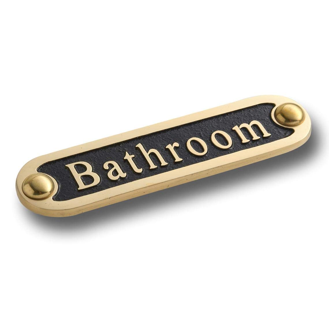 Vintage Brass Metal Wall Sign for Bathroom - Elegant Home & Office Decor - Perfect Housewarming Gift for Bathroom, Powder Room or Spa