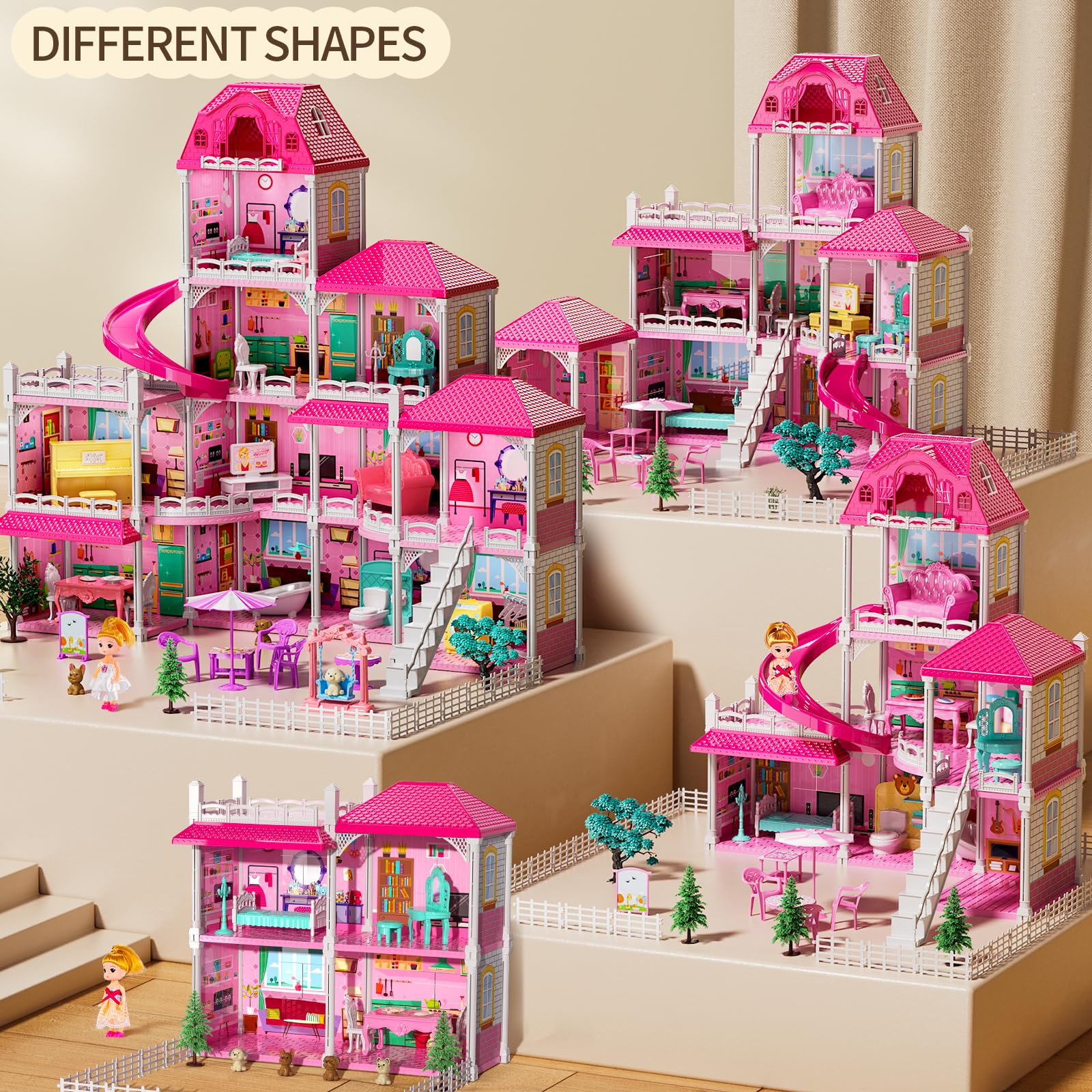 Villa Pretend Play Dollhouse Set for Girls Ages 2-7 - Interactive DIY Doll Toys with Furniture & Accessories | Indoor & Outdoor Role Play Toys for Toddlers & Preschoolers | Perfect for Birthday Gifts & Imaginative Playtime