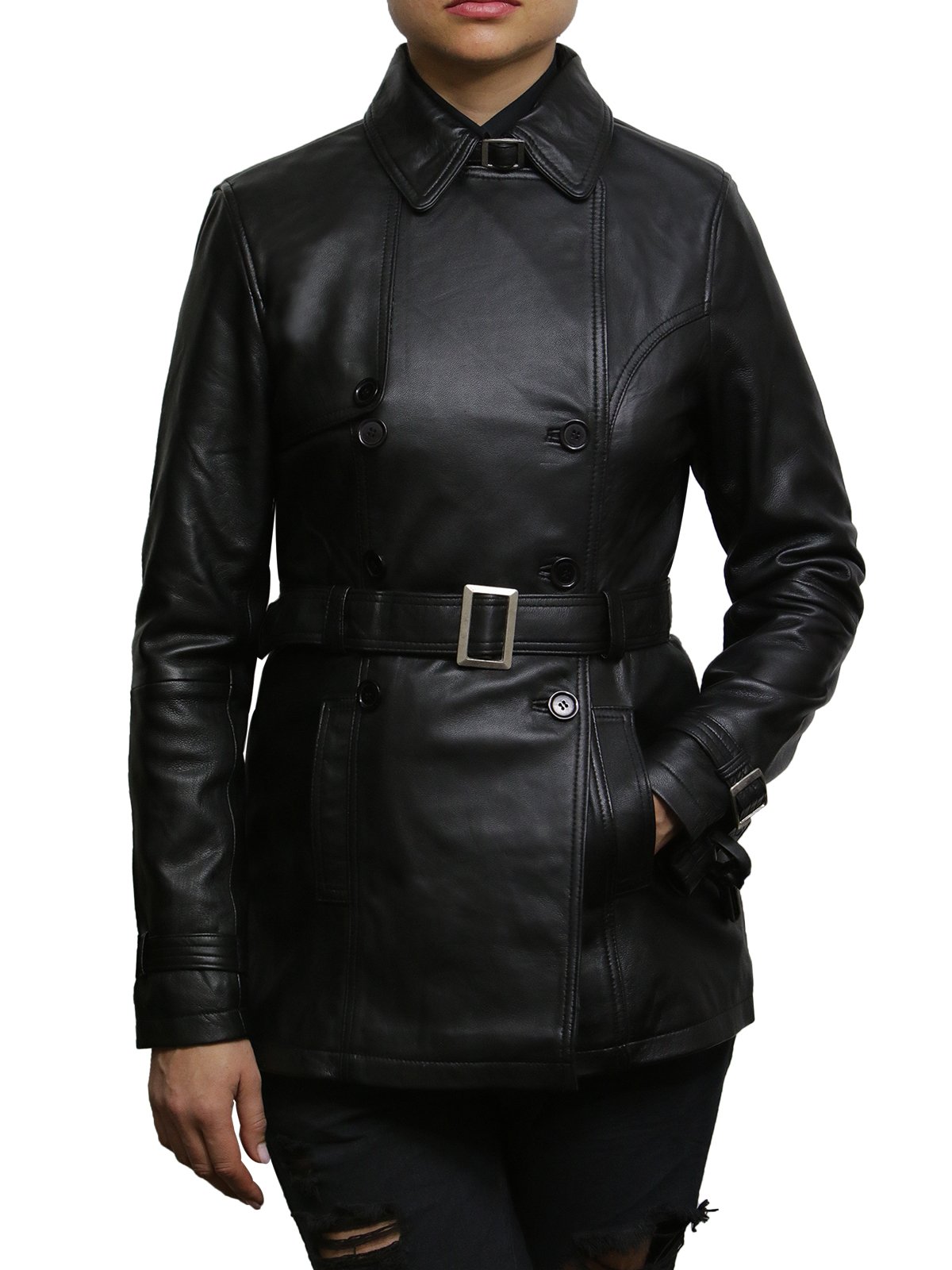 BRANDSLOCK Women's Genuine Leather Biker Jacket - Stylish Motorcycle Coat for Riding & Fashion - Perfect for Bikers, Casual Outfits & Night Out