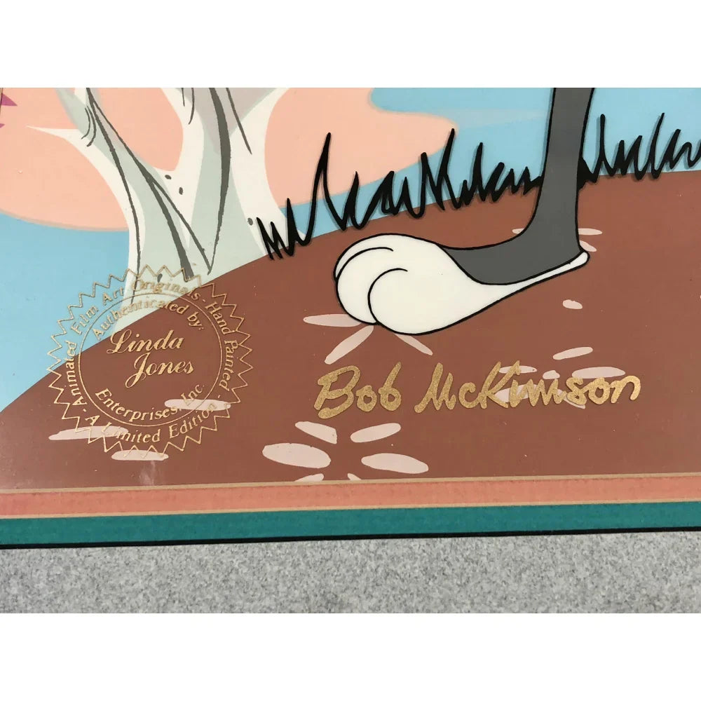 Original Bugs Bunny Hand-Painted Signed Animation Cel Framed #/500 by Robert McKimson - Limited Edition Collectible for Disney Fans & Cartoon Art Enthusiasts - Perfect for Home Decor, Office Display & Gift Giving