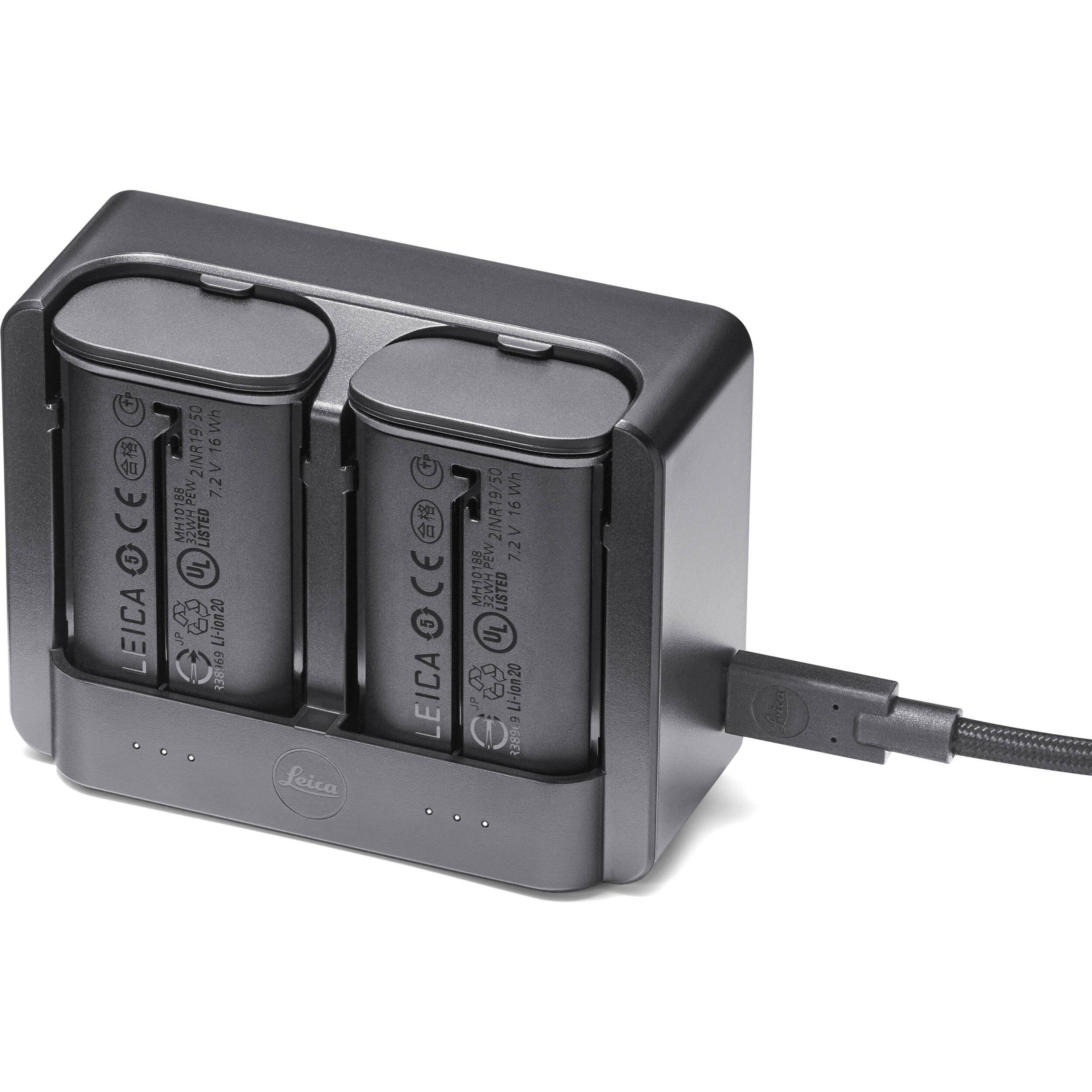 Leica BC SCL6 USB C Dual Charger for Camera Batteries - Fast Charging for Leica Cameras | Perfect for Travel & Professional Photography